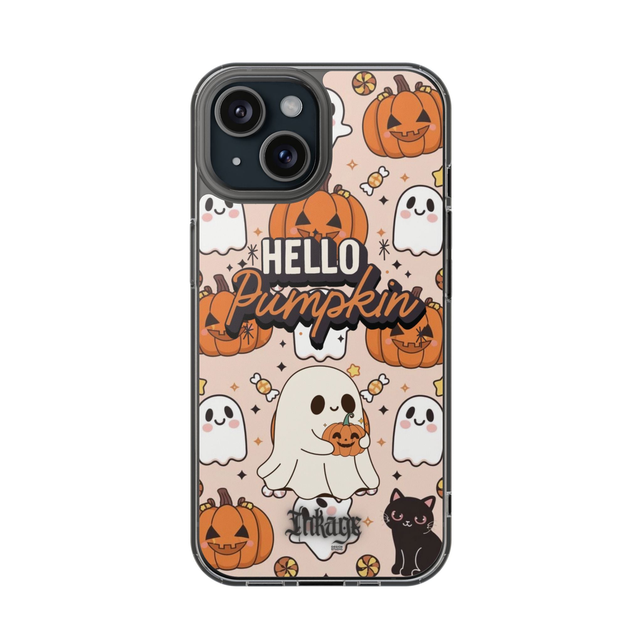 Cute Pumpkin Ghost Clear Impact Phone Case (Season)
