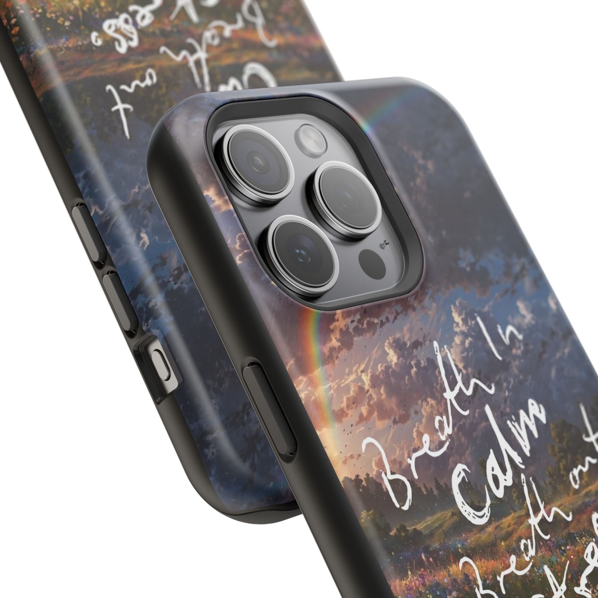 "Breath in Calm Breath out Stress" Magnetic Phone Cases (Quote)