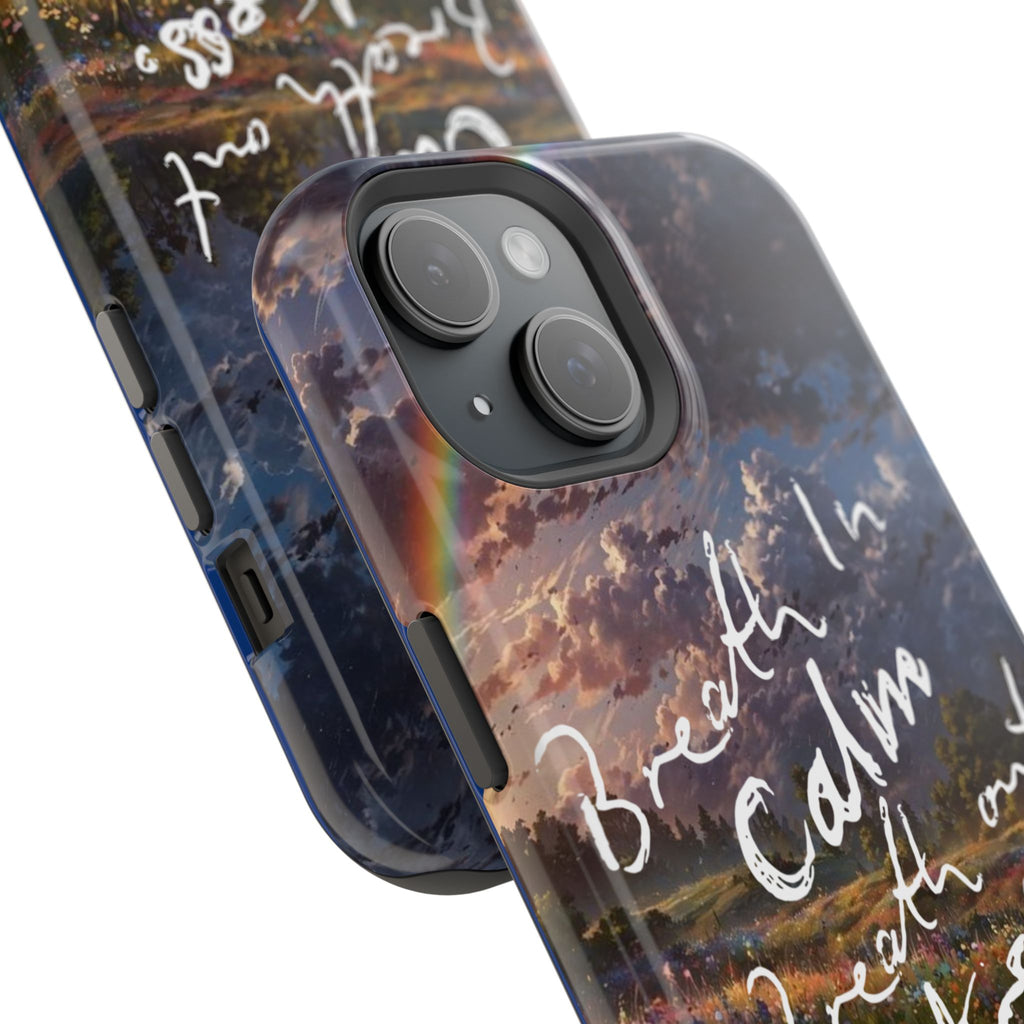 "Breath in Calm Breath out Stress" Quote Magnetic Phone Cases