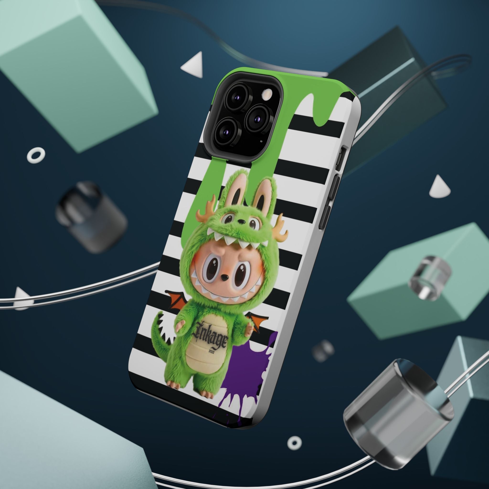 Greenie Labubu Spooky Magnetic Phone Case (Animation)