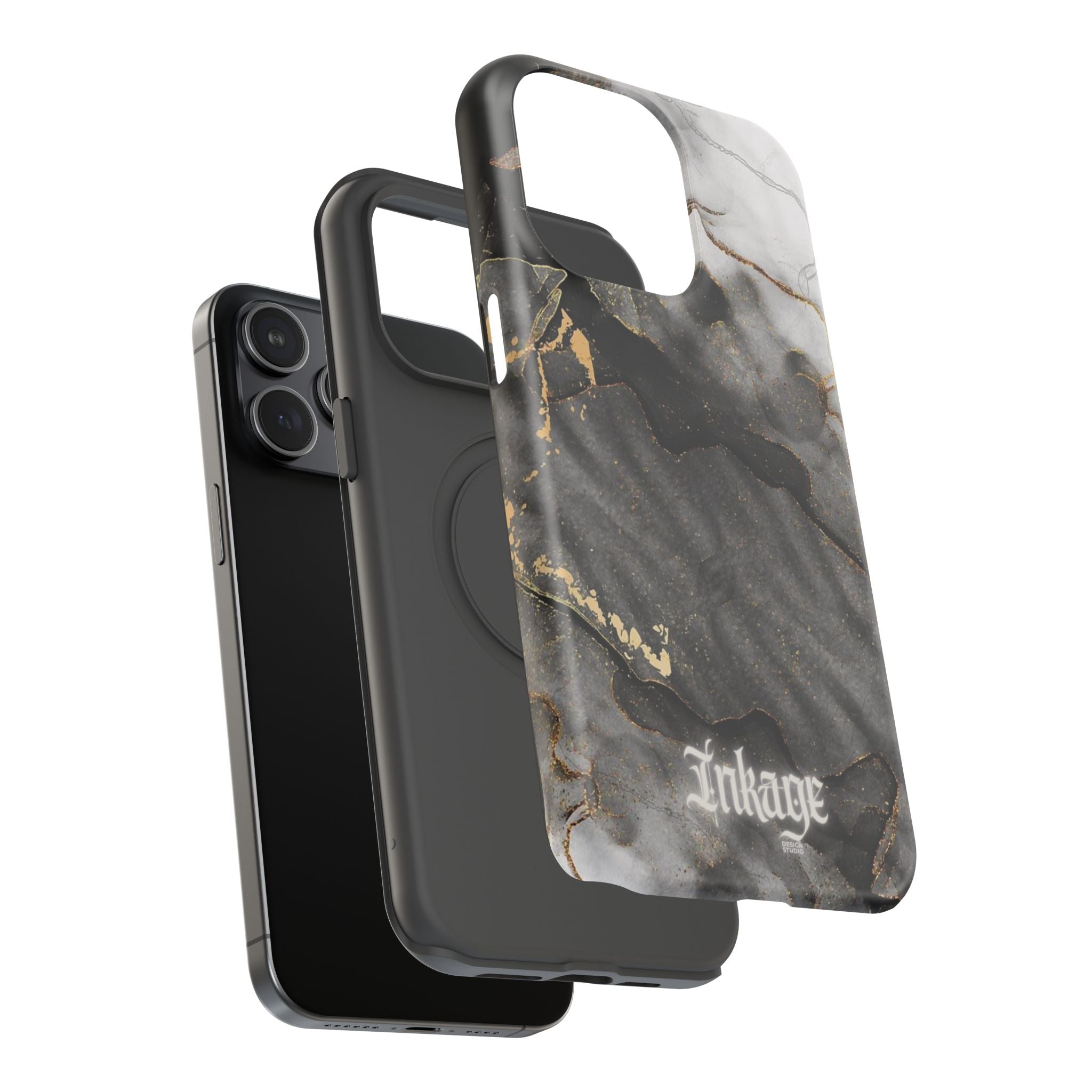 White Noir Marble Gold Foil Magnetic Phone Cases