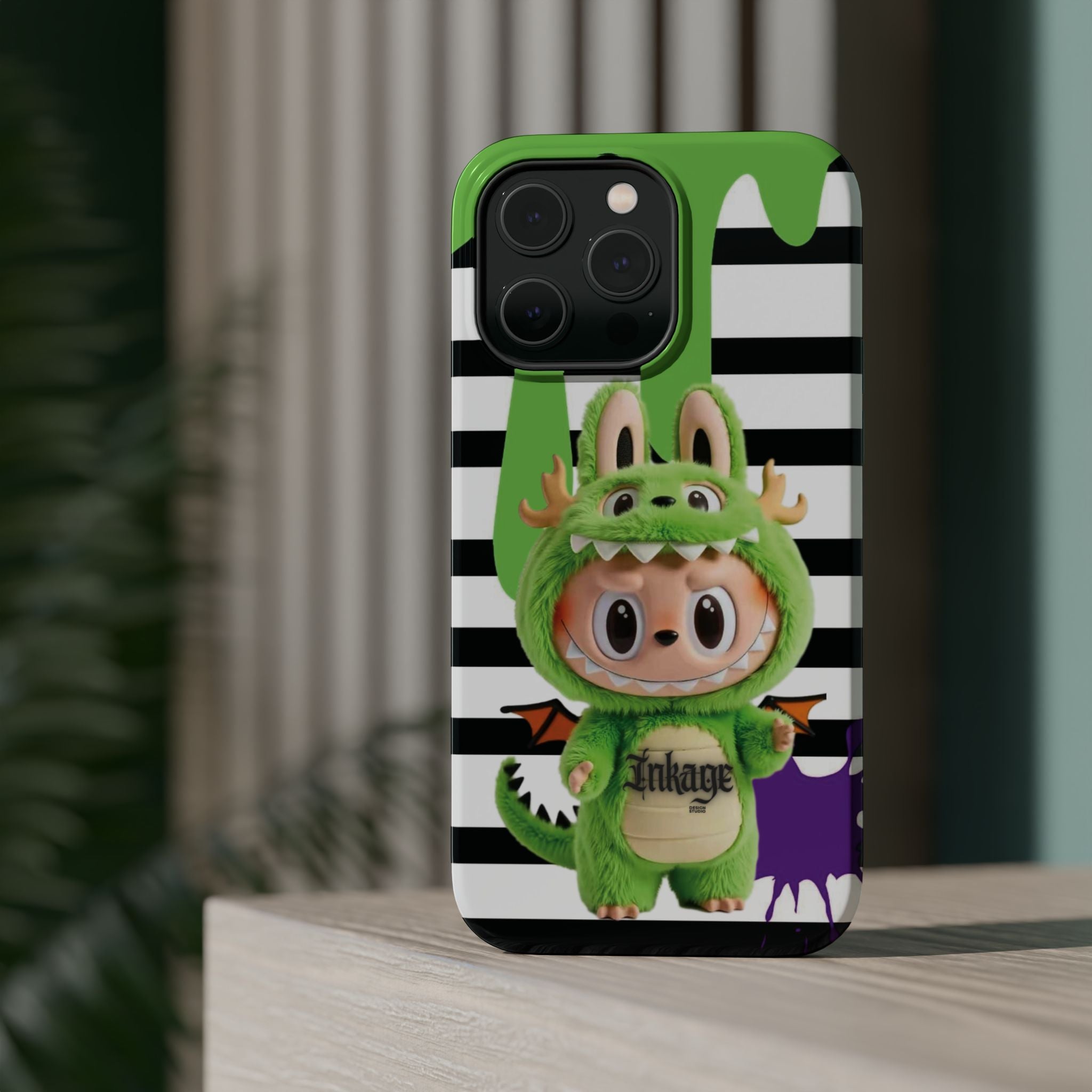Greenie Labubu Spooky Magnetic Phone Case (Animation)