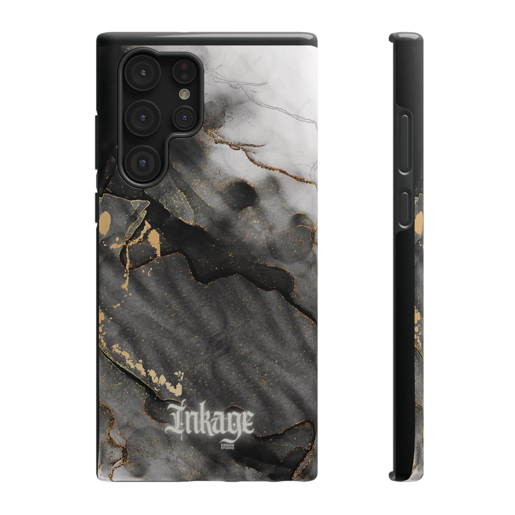 White Noir Marble Gold Foil Magnetic Phone Cases (Minimal)