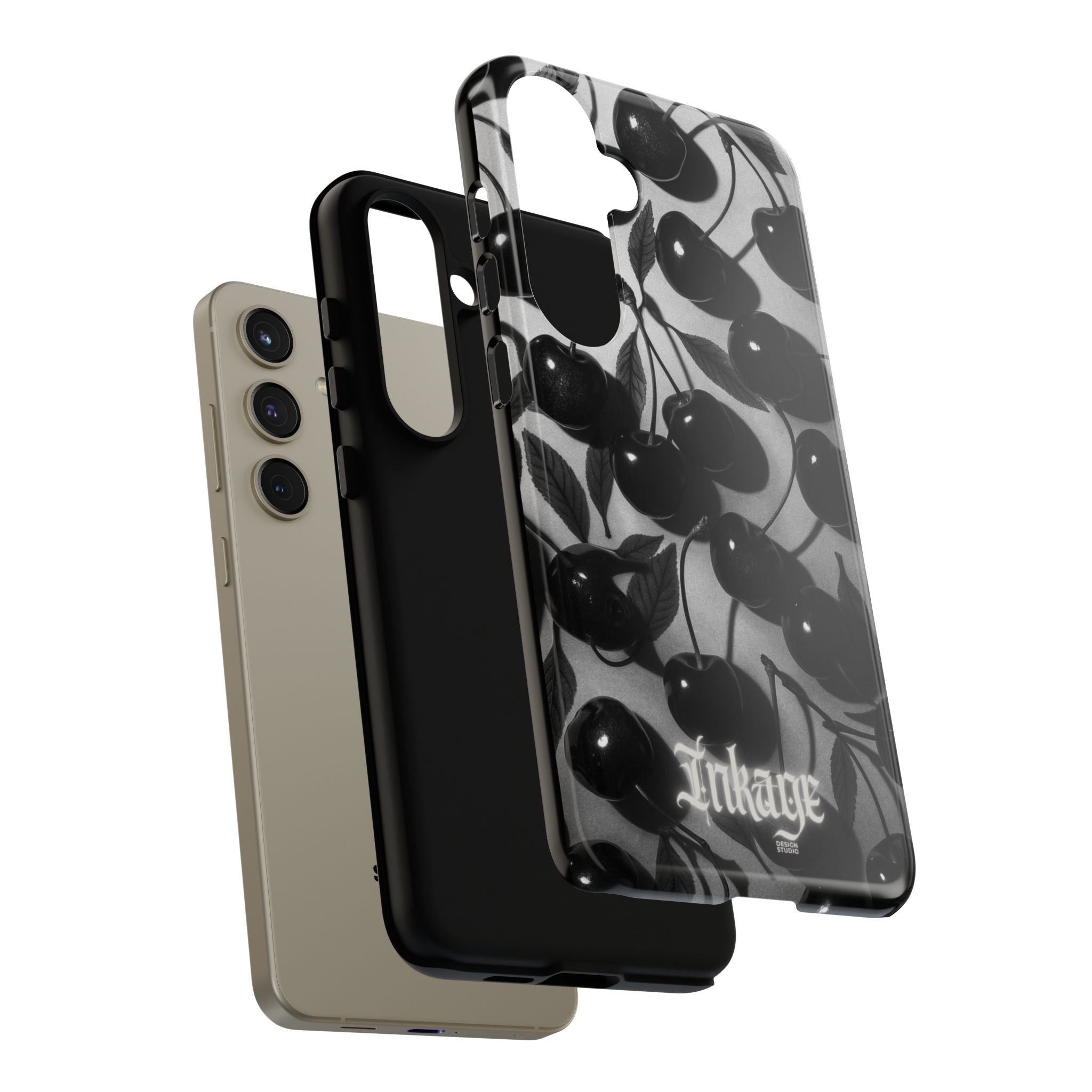 Black Cherry Print Tough Phone Cases (Minimal)