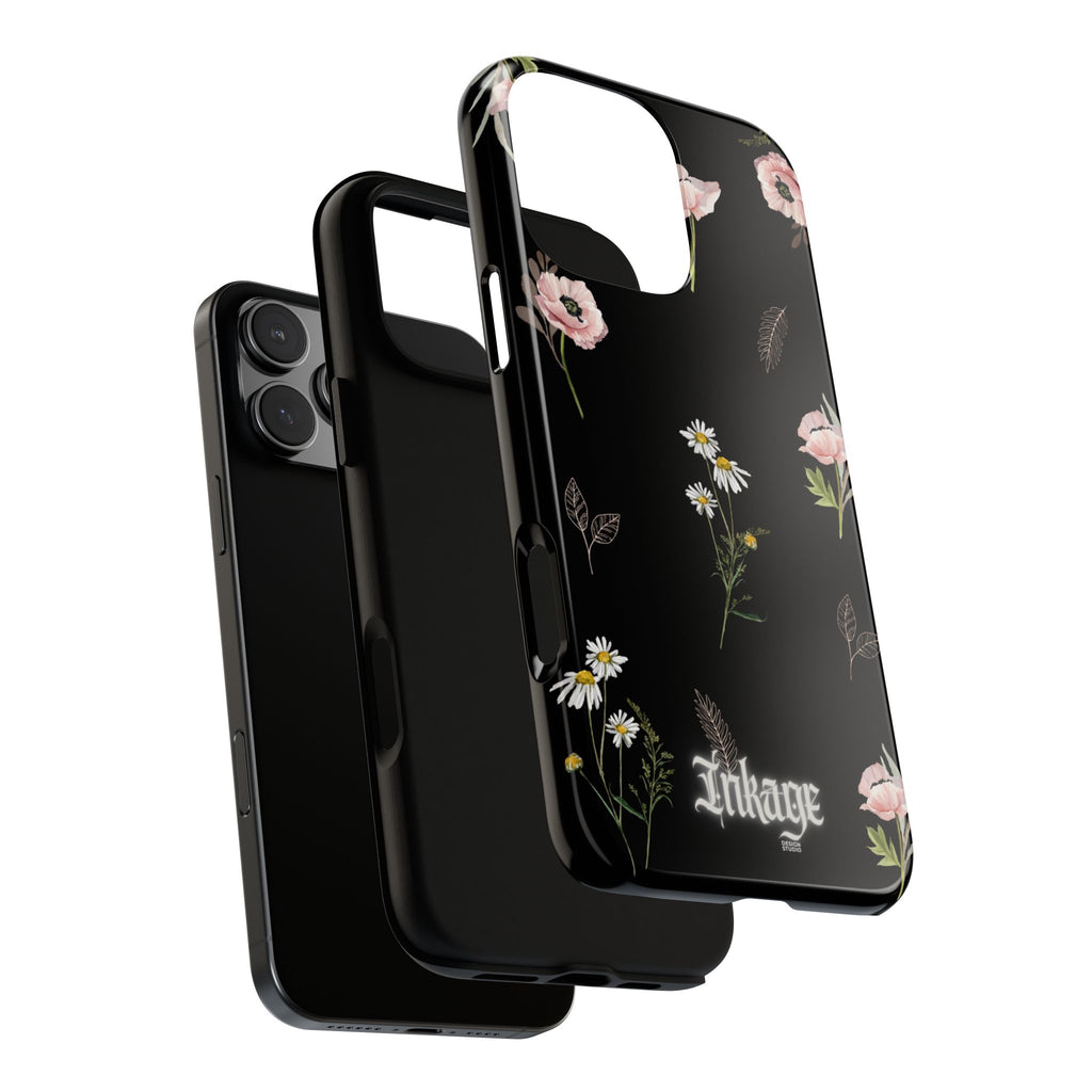 Elegant Black Floral Tough Phone Cases (Minimal)