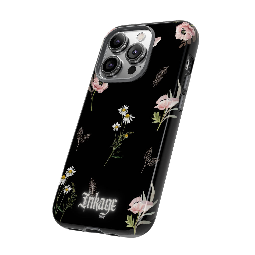 Elegant Black Floral Tough Phone Cases (Minimal)