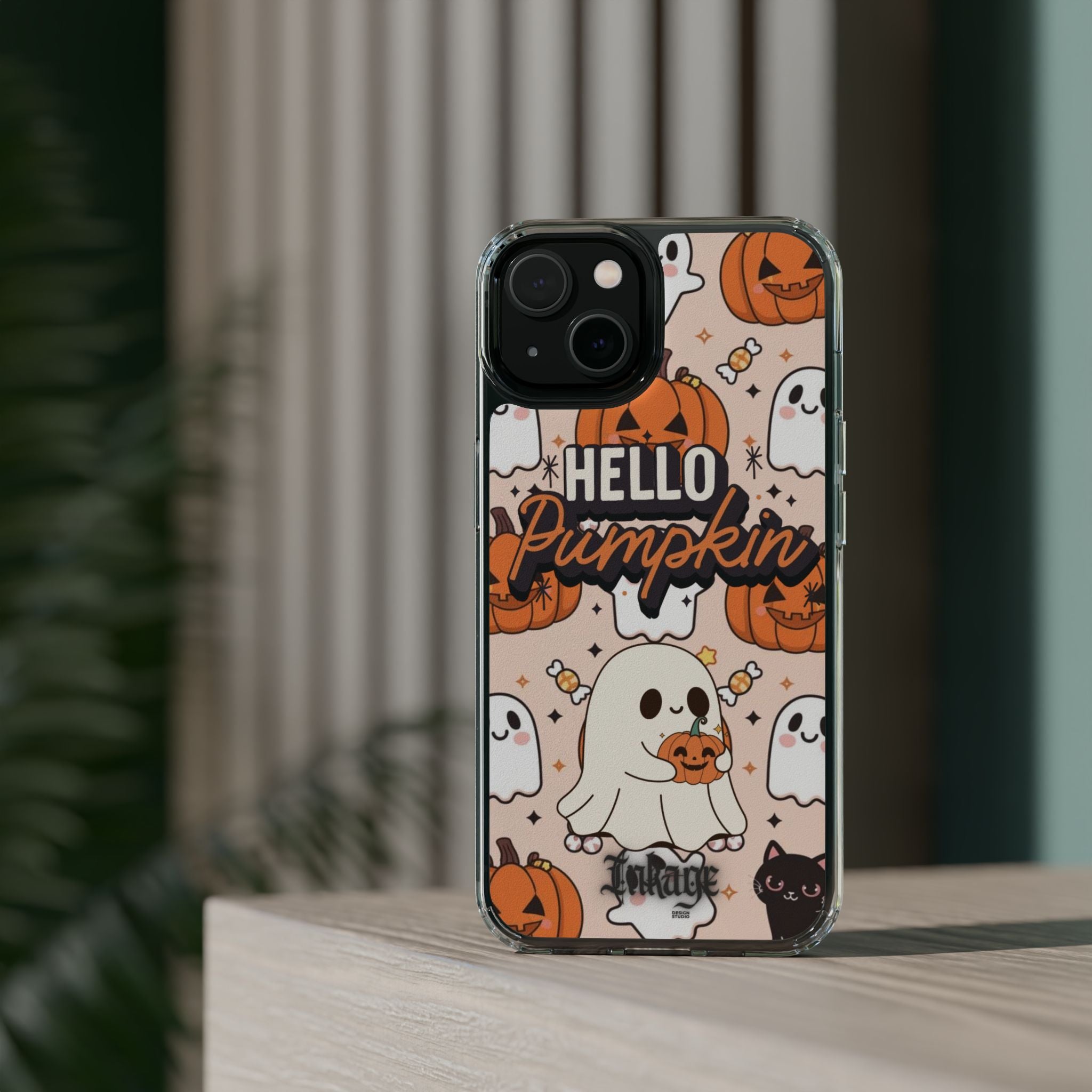 Cute Pumpkin Ghost Clear Impact Phone Case (Season)