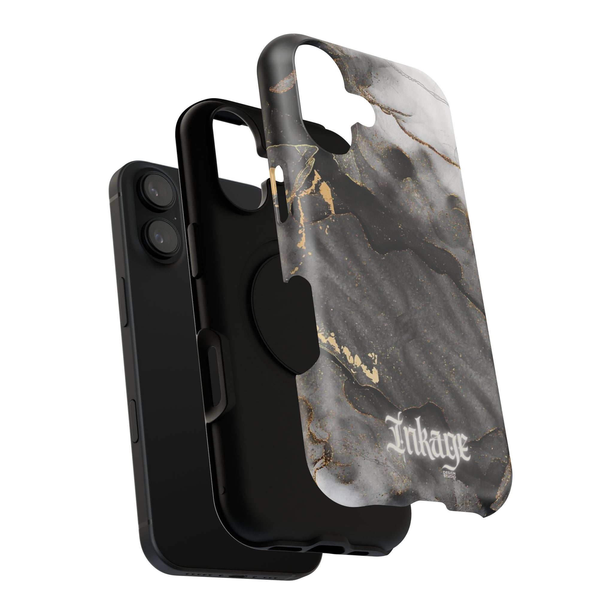White Noir Marble Gold Foil Magnetic Phone Cases