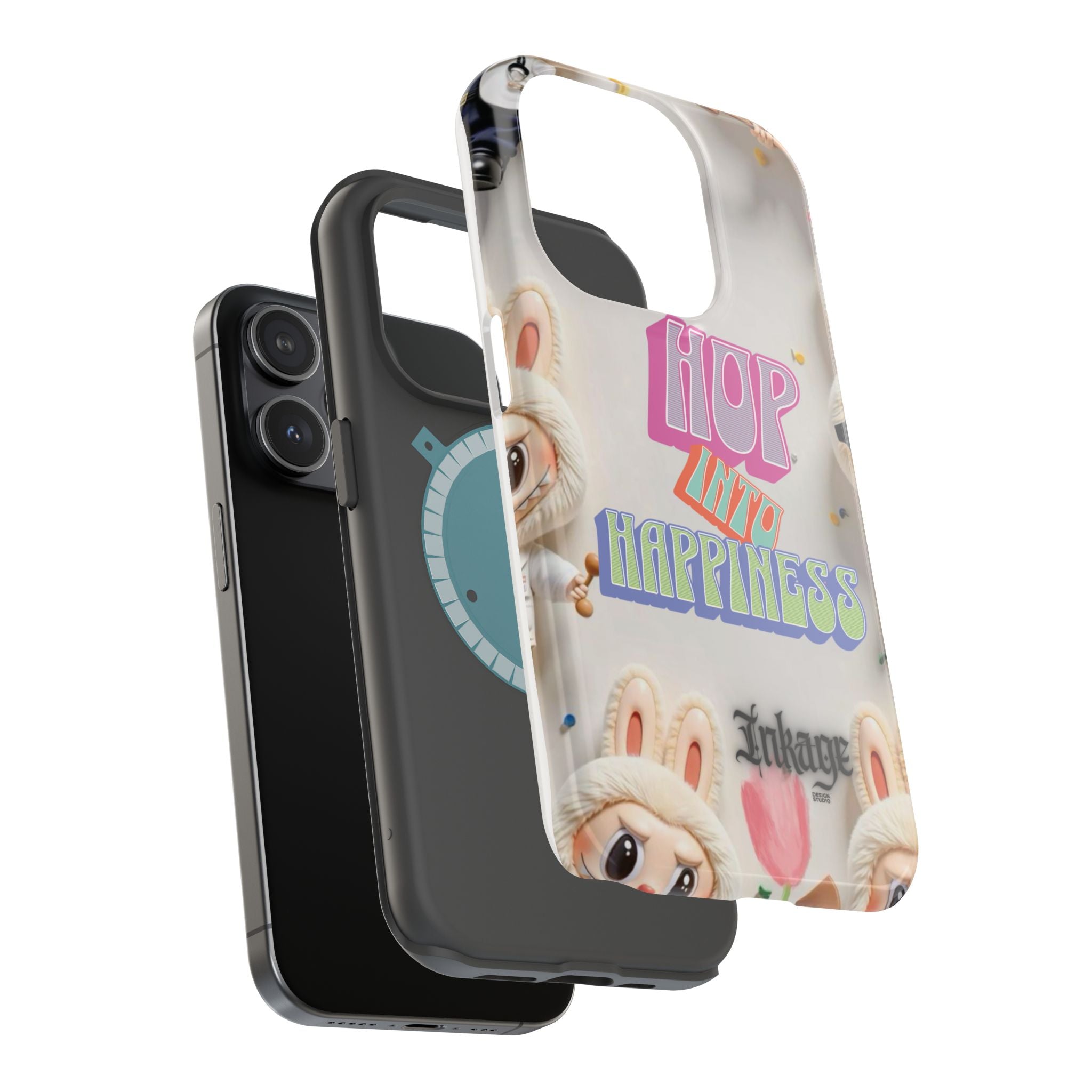 "Hop Into Happiness" Quote Magnetic Phone Case (Animation)