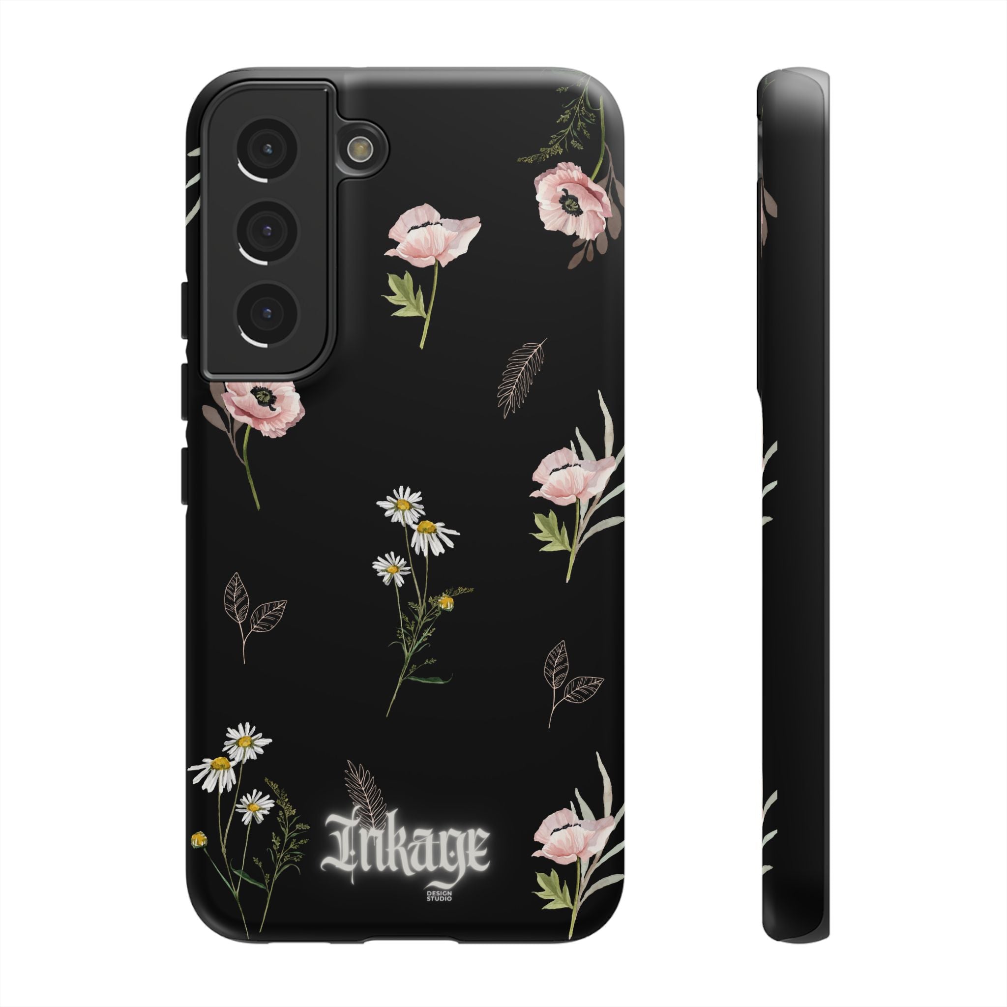 Elegant Black Florals Tough Phone Cases (Minimal)