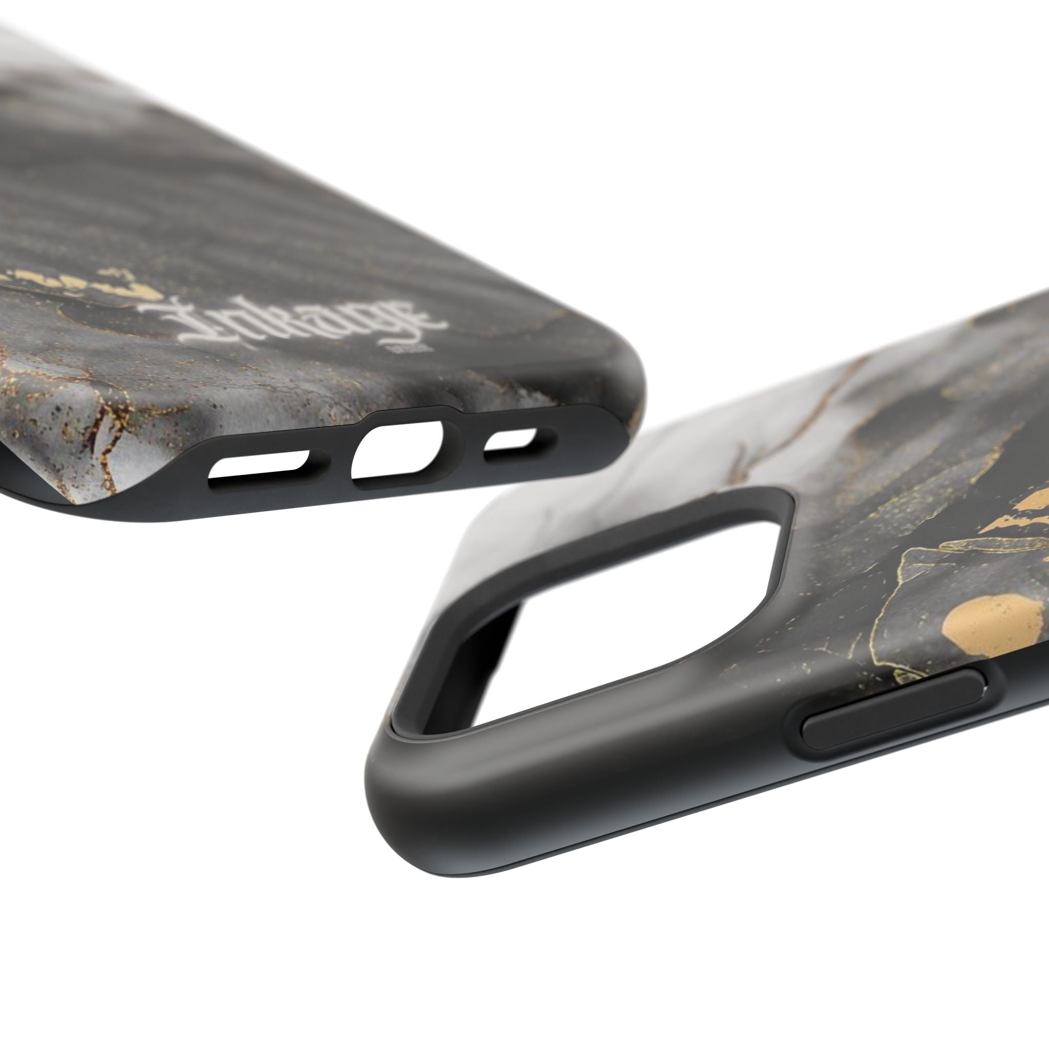 White Noir Marble Gold Foil Magnetic Phone Cases (Minimal)