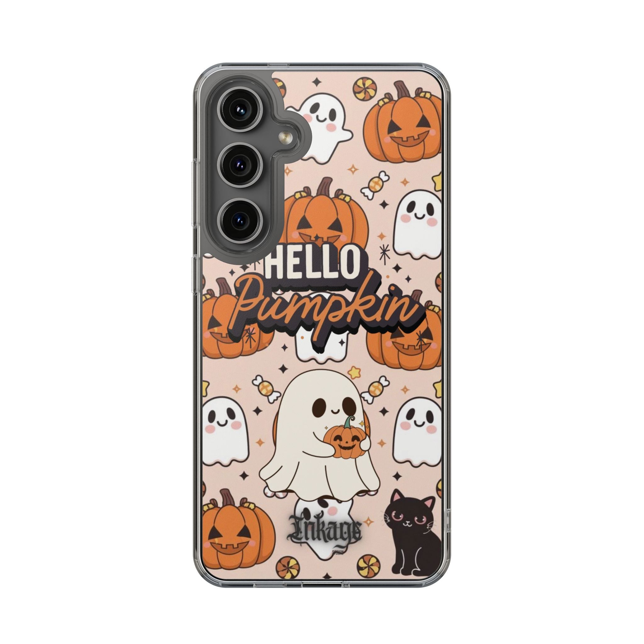 Cute Pumpkin Ghost Clear Impact Phone Case (Season)