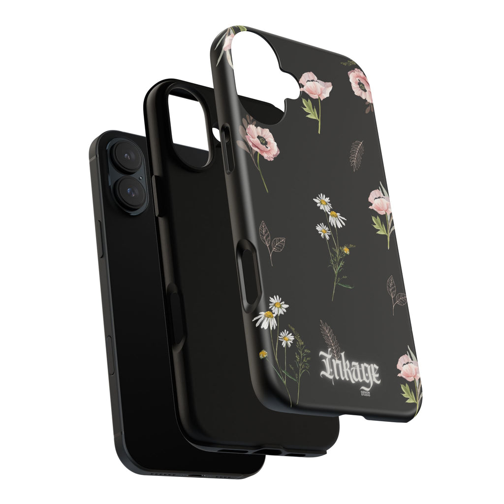 Elegant Black Floral Tough Phone Cases (Minimal)