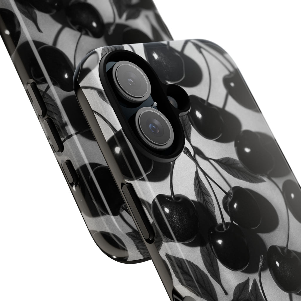 Black Cherry Print Tough Phone Cases (Minimal)