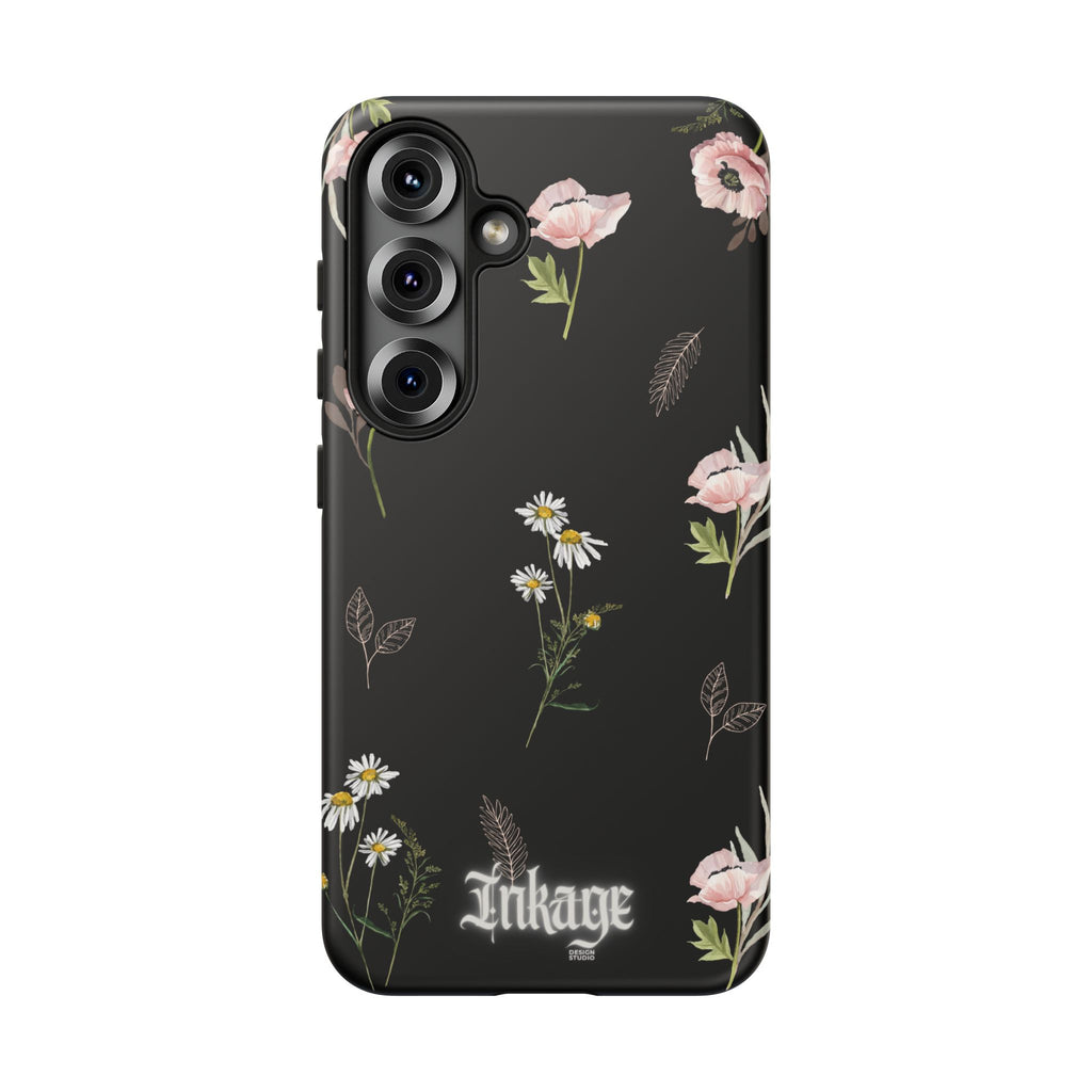Elegant Black Floral Tough Phone Cases (Minimal)