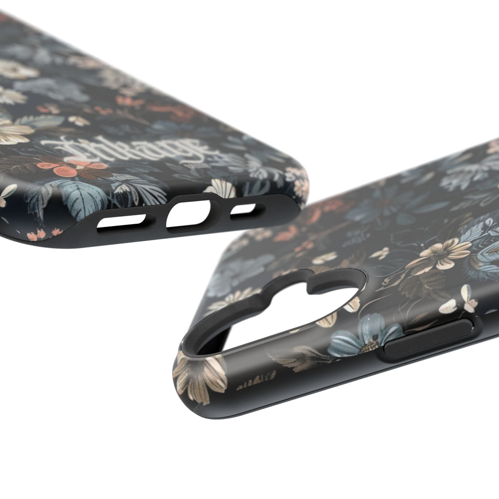 Black Florals Magnetic Phone Cases (Minimal)