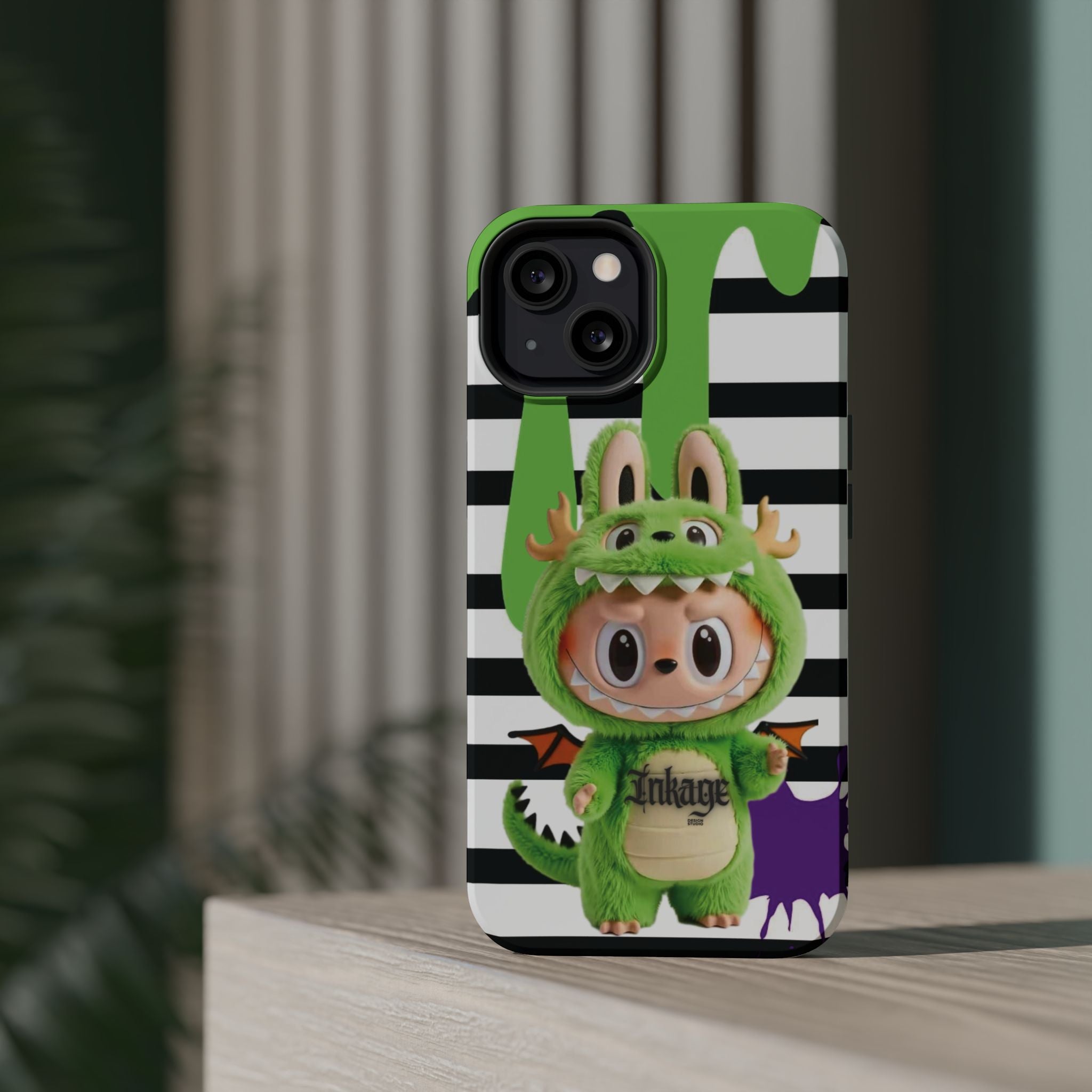 Greenie Labubu Spooky Magnetic Phone Case (Animation)