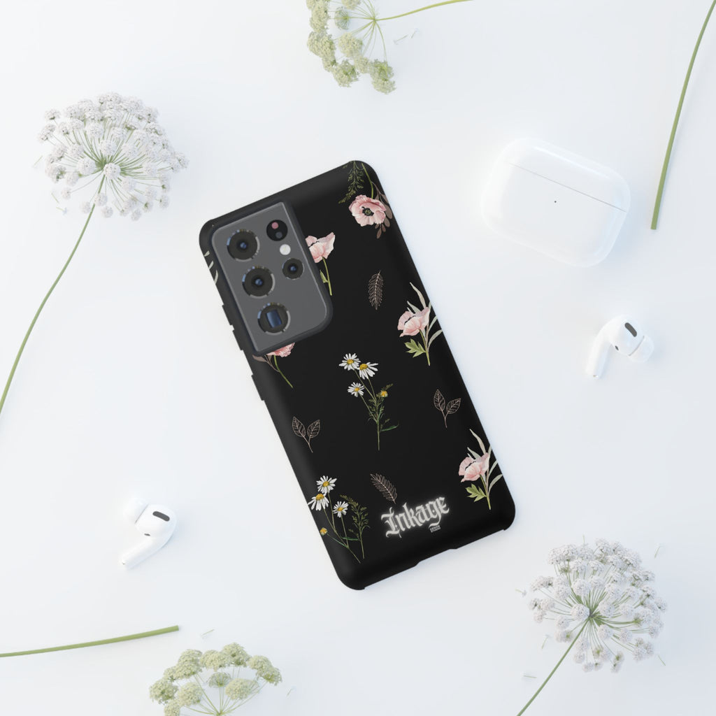 Elegant Black Floral Tough Phone Cases (Minimal)