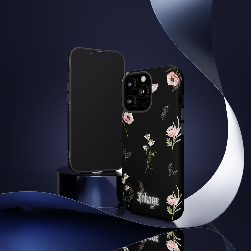 Elegant Black Floral Tough Phone Cases (Minimal)