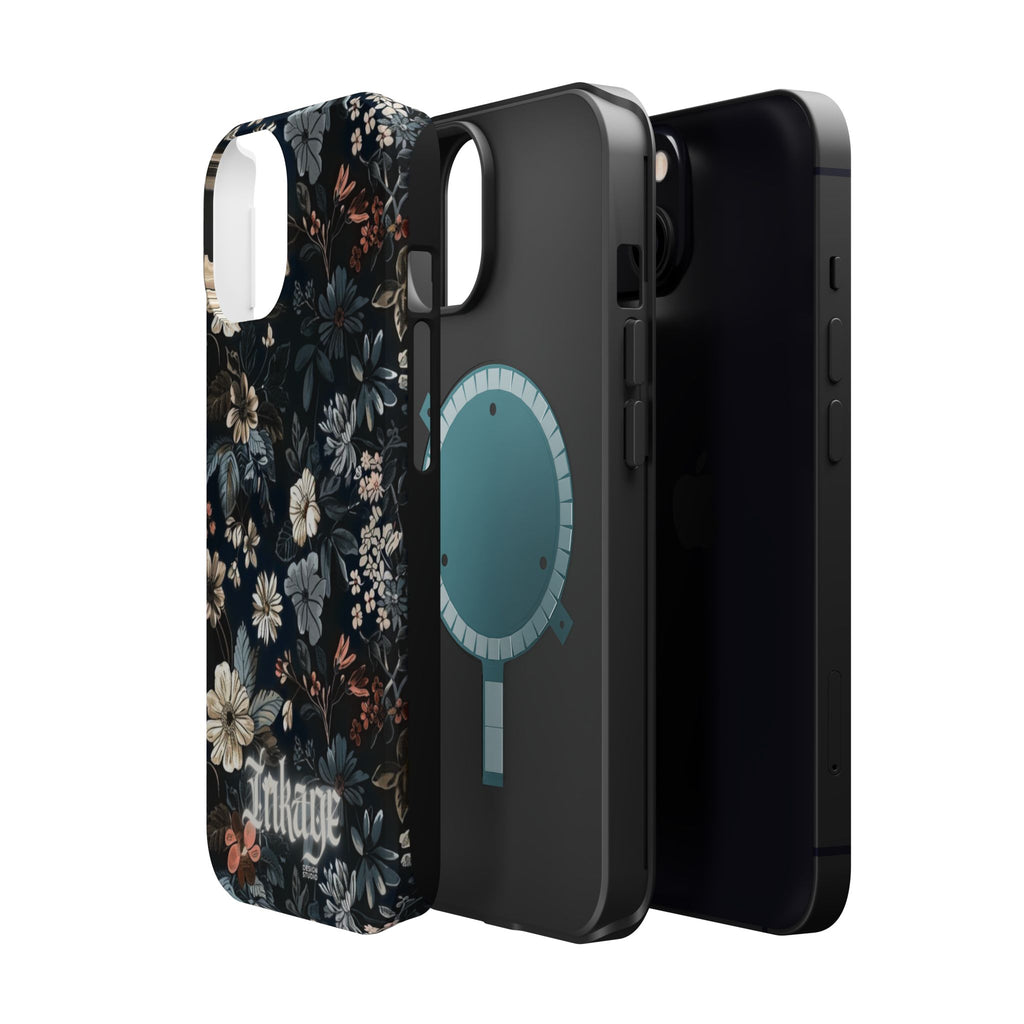 Black Florals Magnetic Phone Cases (Minimal)