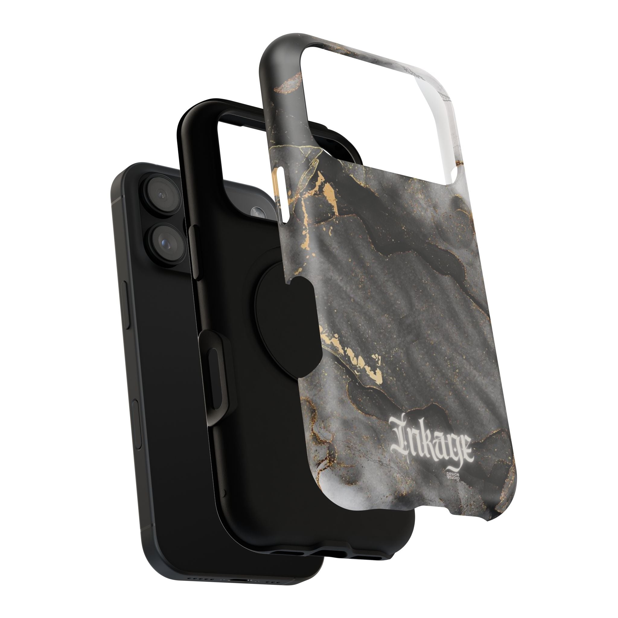 White Noir Marble Gold Foil Magnetic Phone Cases
