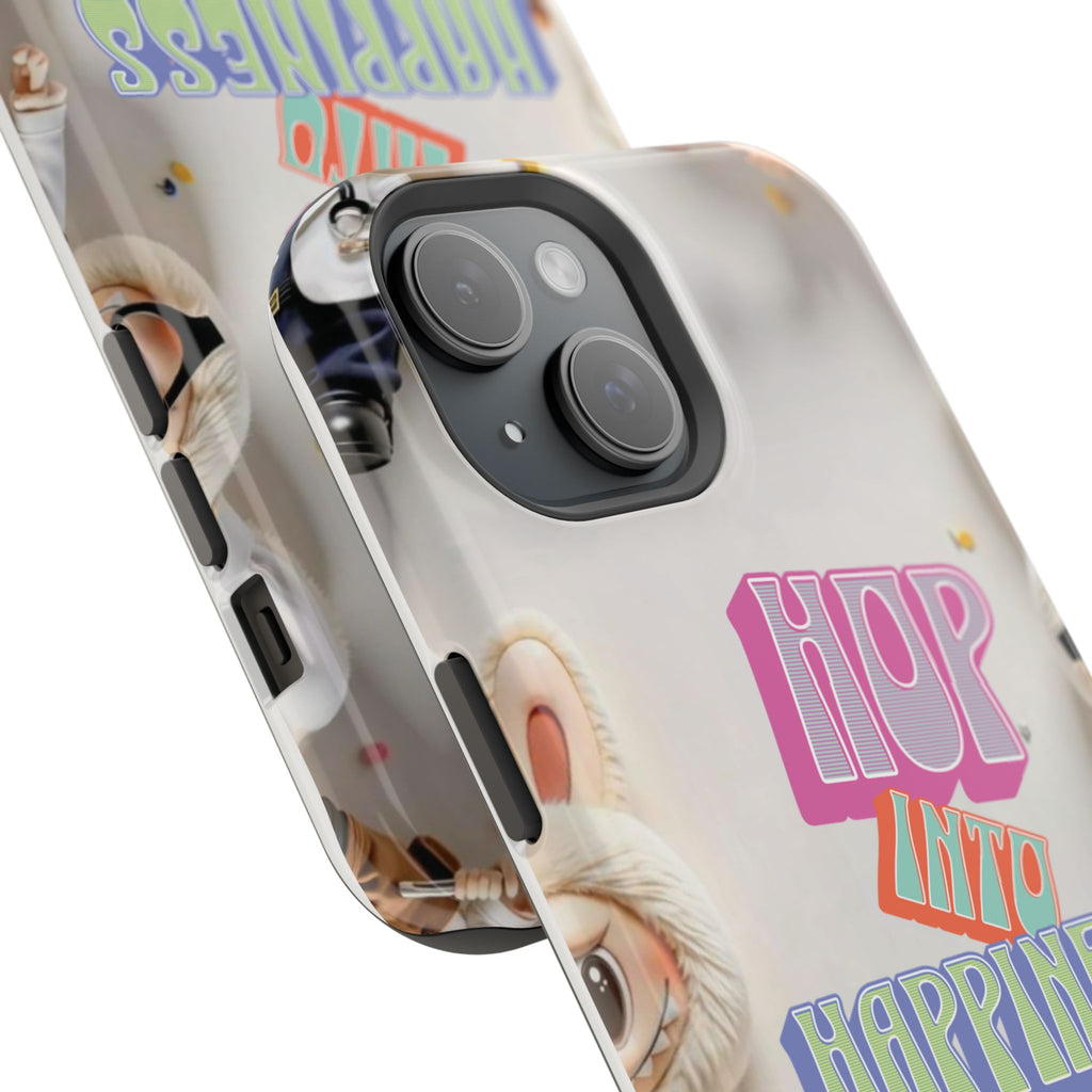 "Hop Into Happiness" Quote Magnetic Phone Case (Animation)