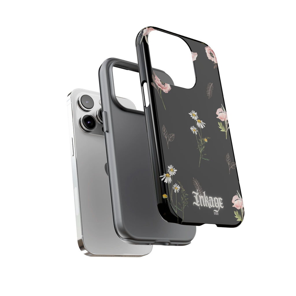 Elegant Black Floral Tough Phone Cases (Minimal)