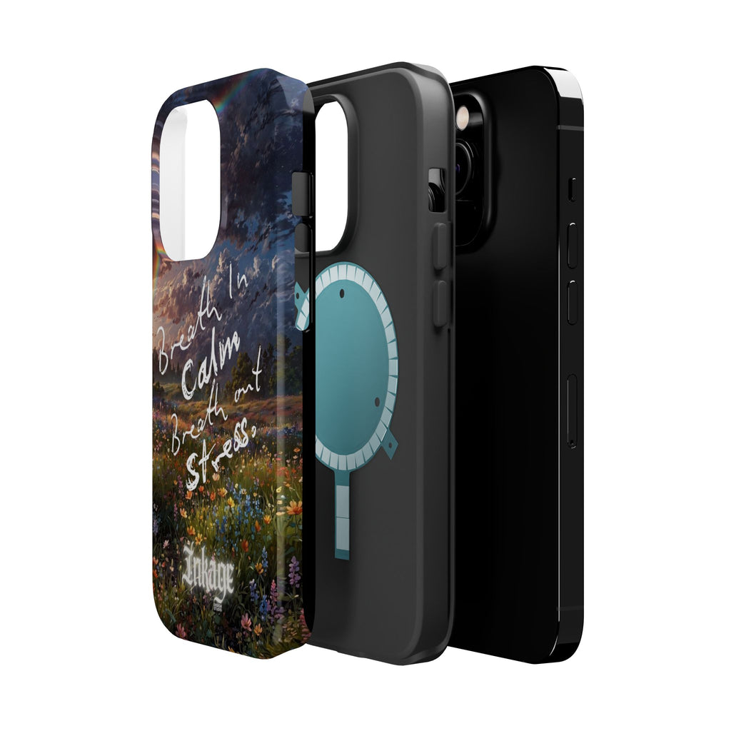 "Breath in Calm Breath out Stress" Magnetic Phone Cases (Quote)