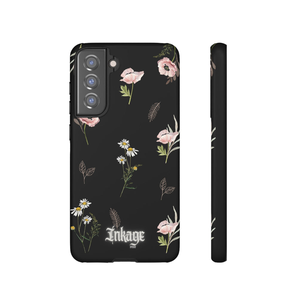 Elegant Black Floral Tough Phone Cases (Minimal)