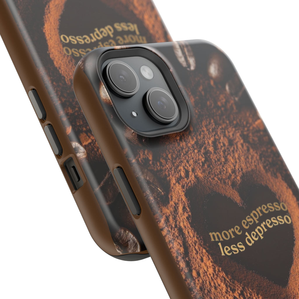 "More Espresso Less Depresso" Magnetic Phone Cases (Quote)