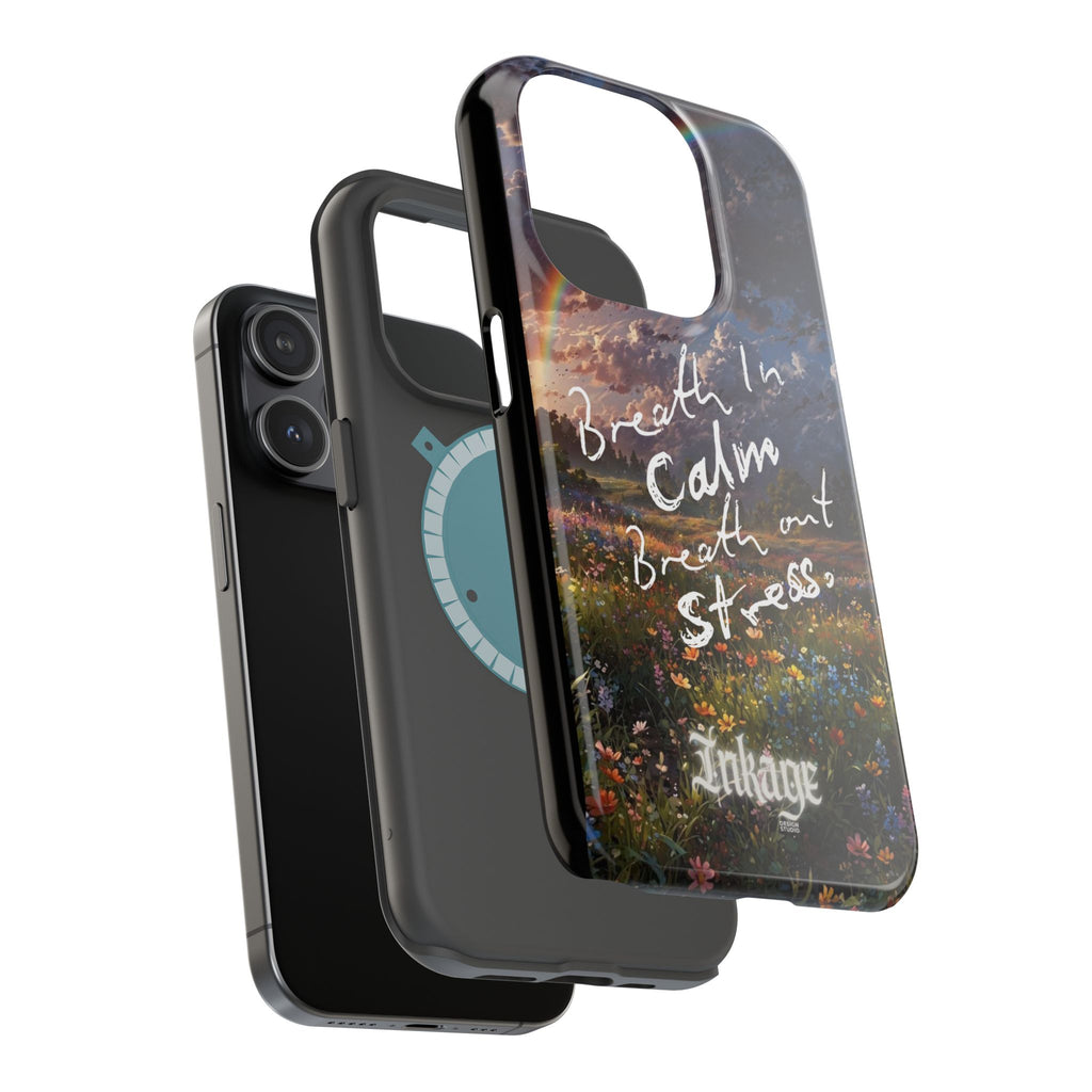 "Breath in Calm Breath out Stress" Magnetic Phone Cases (Quote)