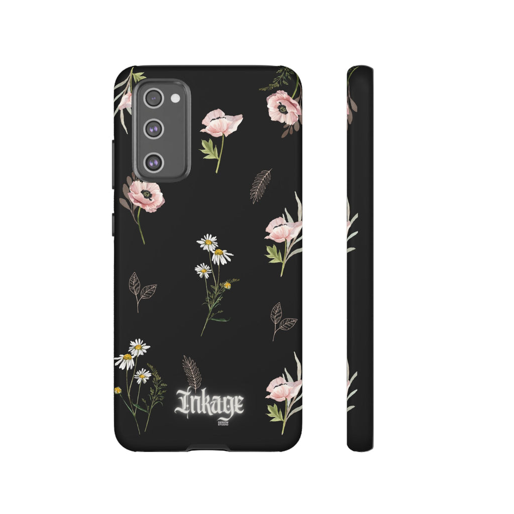 Elegant Black Floral Tough Phone Cases (Minimal)