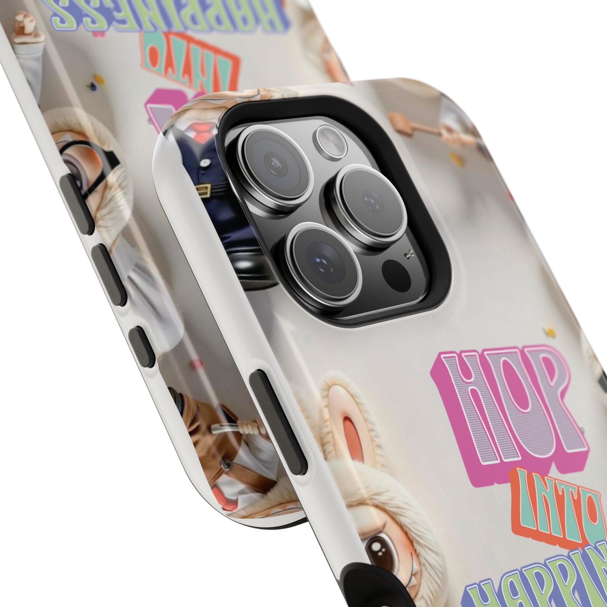 "Hop Into Happiness" Quote Magnetic Phone Case (Animation)
