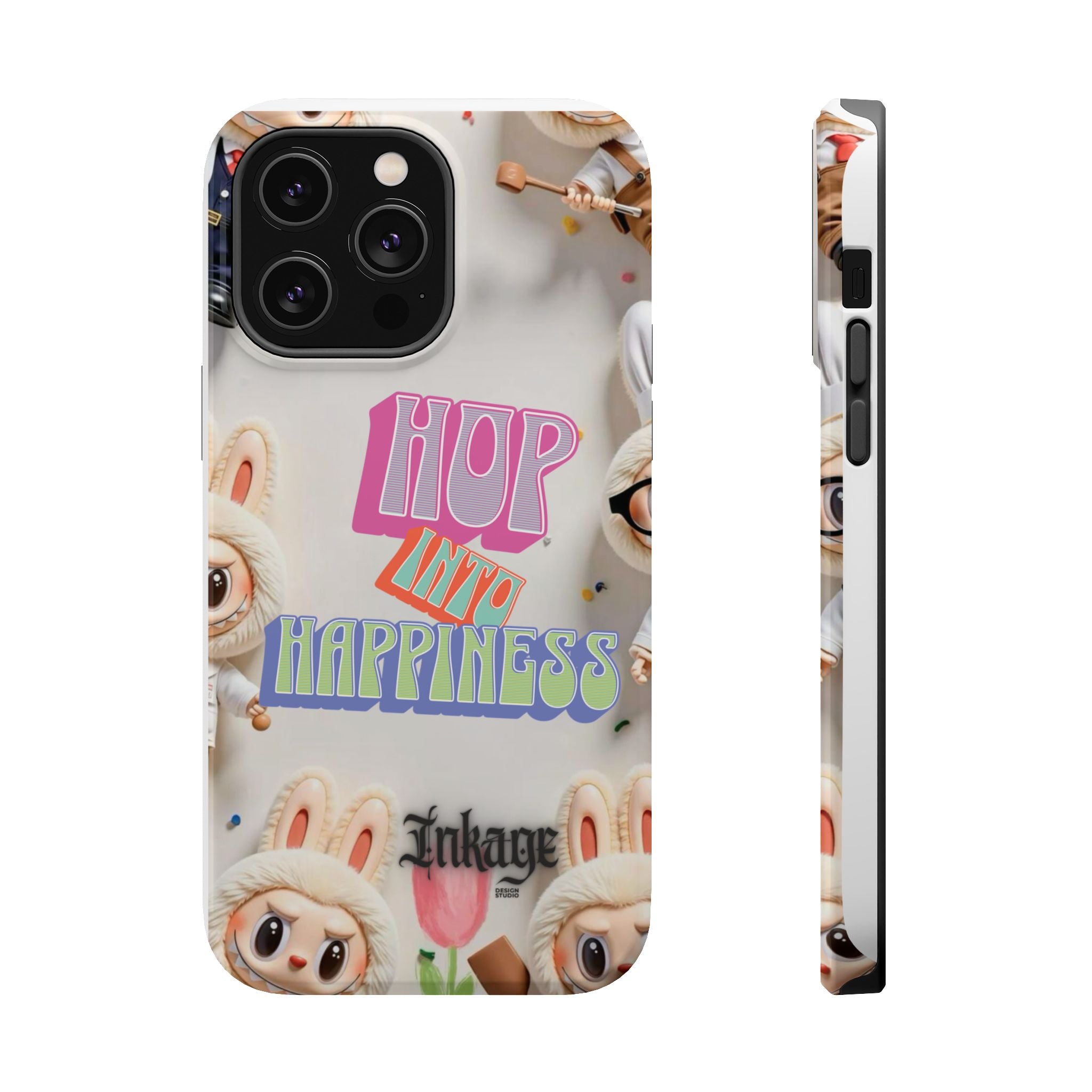 "Hop Into Happiness" Quote Magnetic Phone Case (Animation)