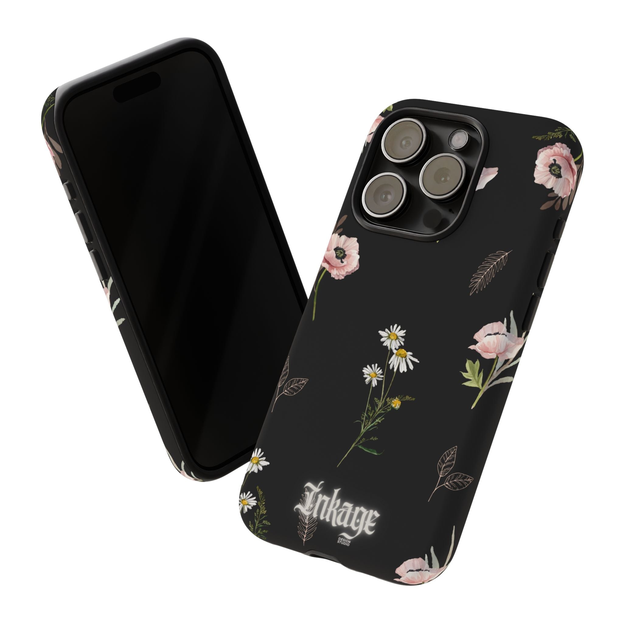 Elegant Black Florals Tough Phone Cases (Minimal)