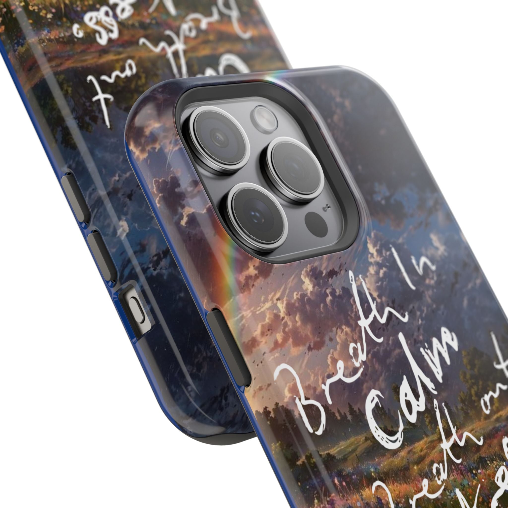"Breath in Calm Breath out Stress" Quote Magnetic Phone Cases