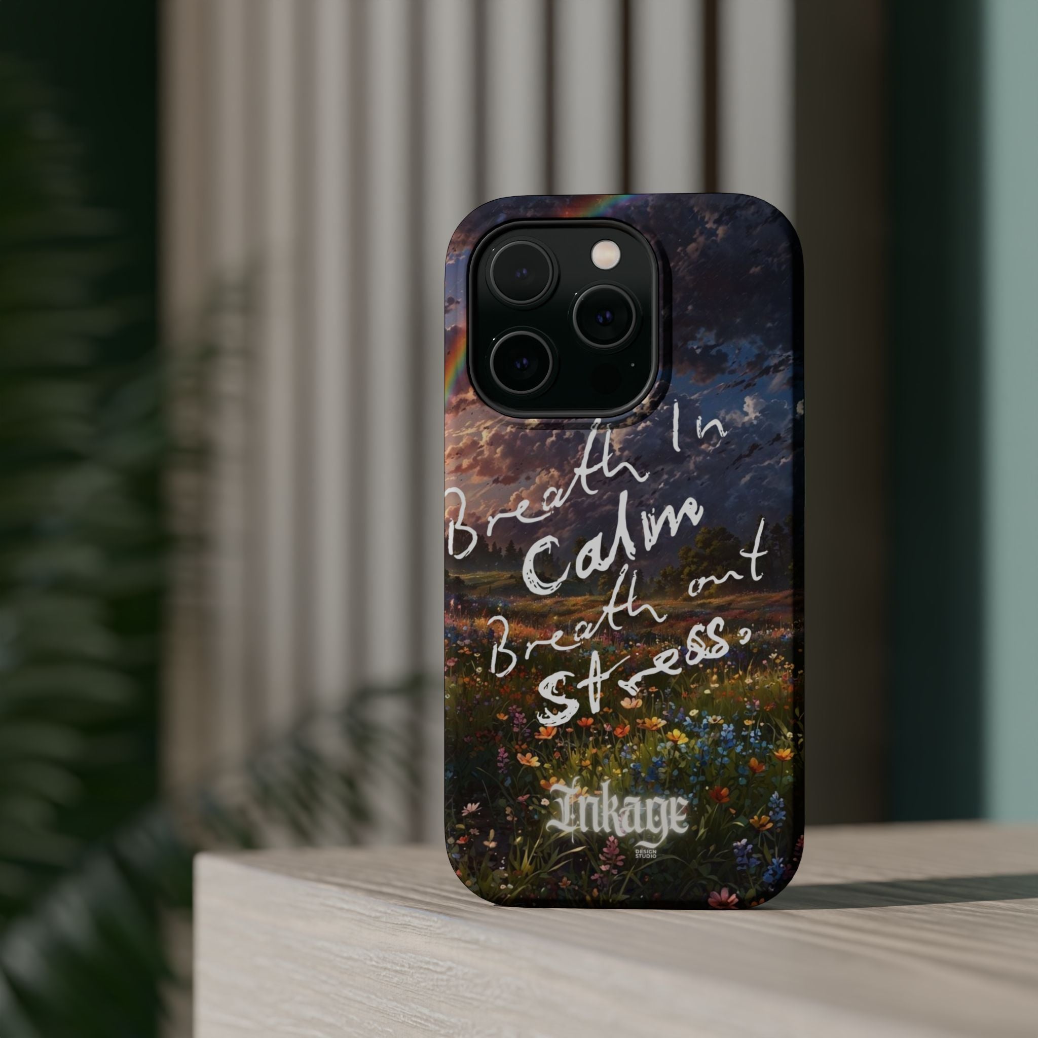 "Breath in Calm Breath out Stress" Quote Magnetic Phone Cases