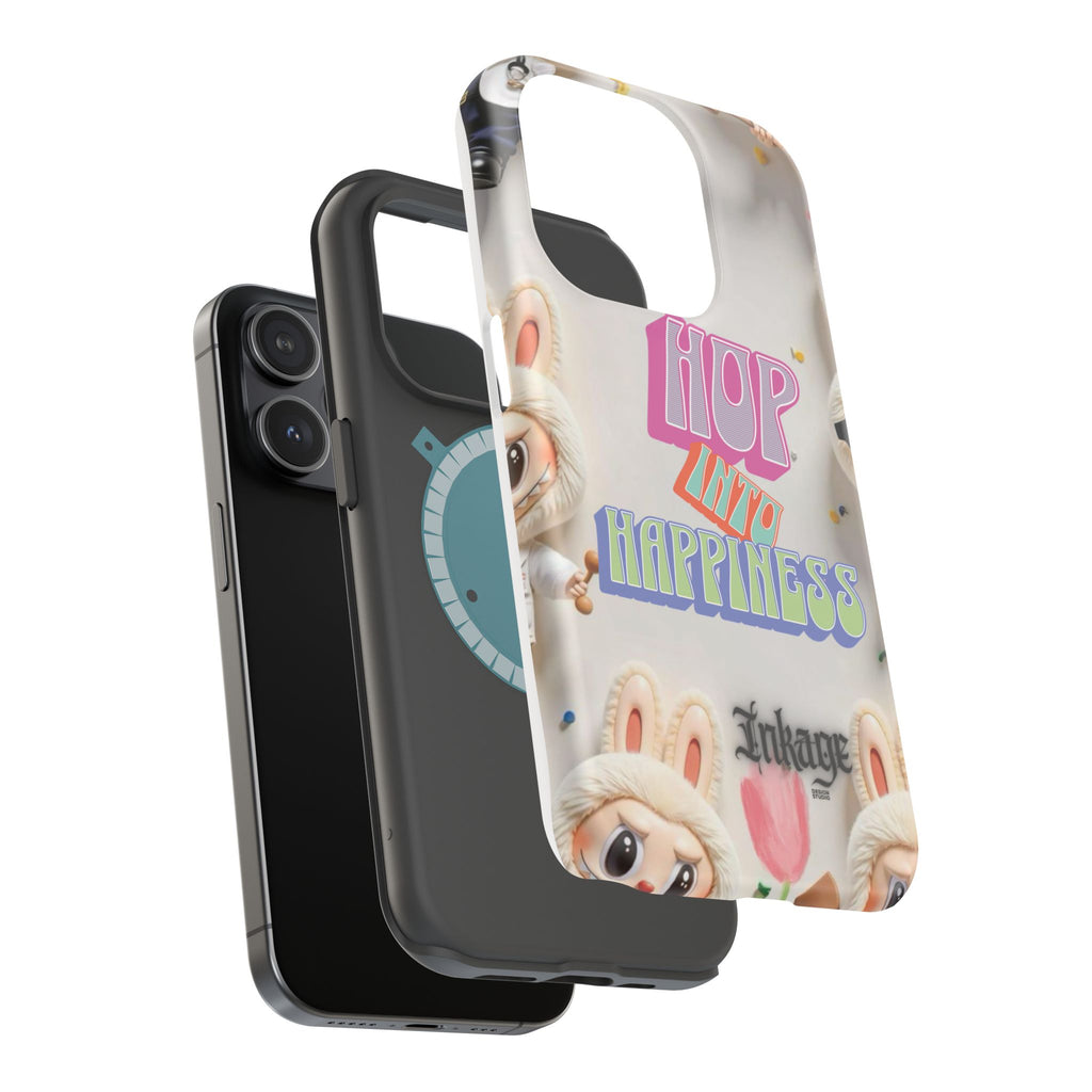 "Hop Into Happiness" Quote Magnetic Phone Case (Animation)