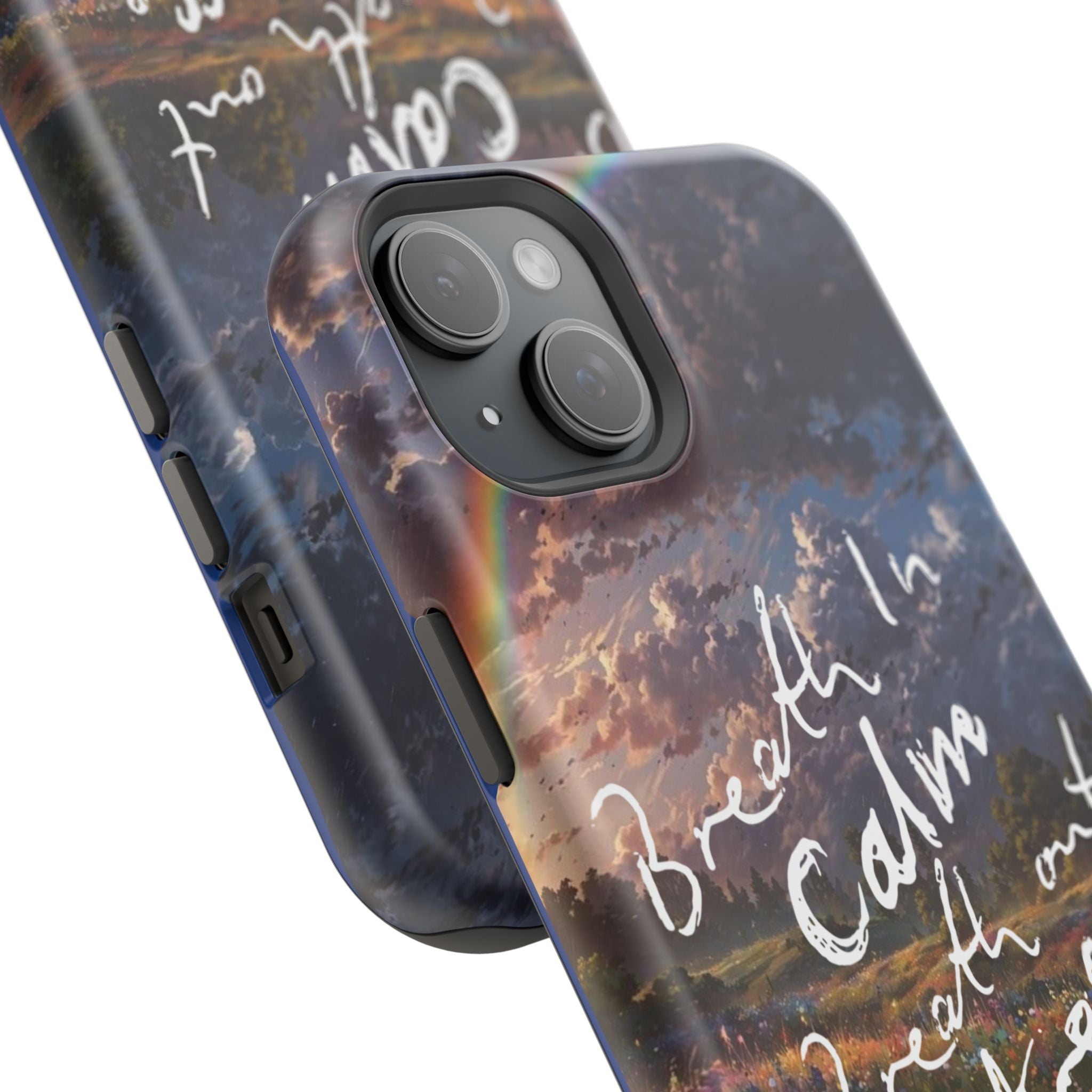 "Breath in Calm Breath out Stress" Quote Magnetic Phone Cases