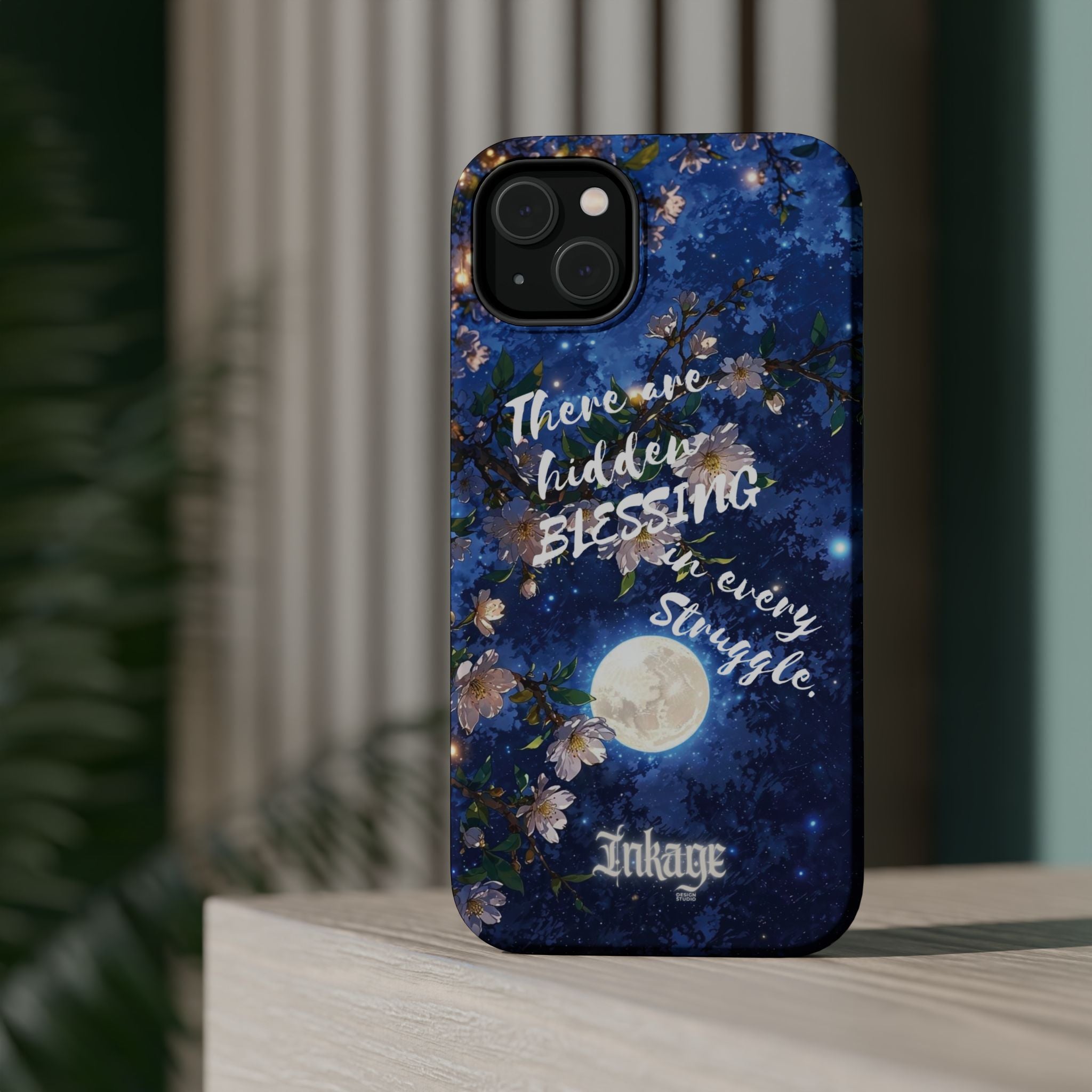 “Moonlit Blessing” Magnetic Phone Cases (Quote)