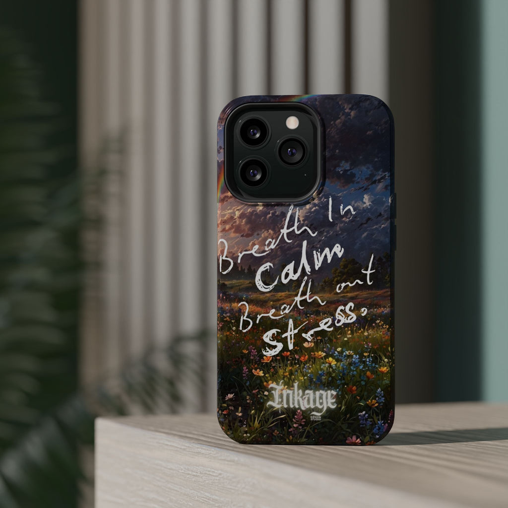 "Breath in Calm Breath out Stress" Quote Magnetic Phone Cases
