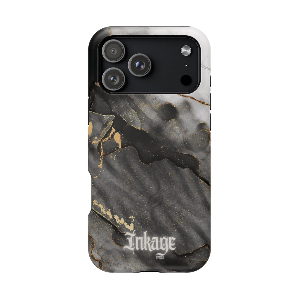 White Noir Marble Gold Foil Magnetic Phone Cases (Minimal)