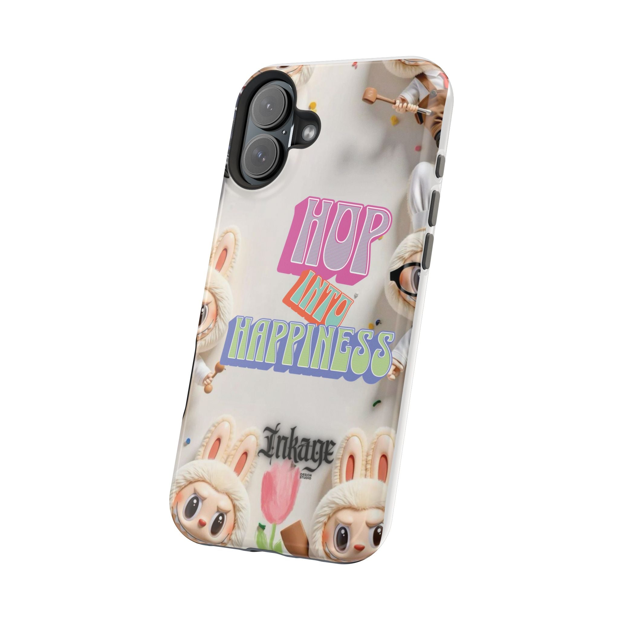 "Hop Into Happiness" Quote Magnetic Phone Case (Animation)