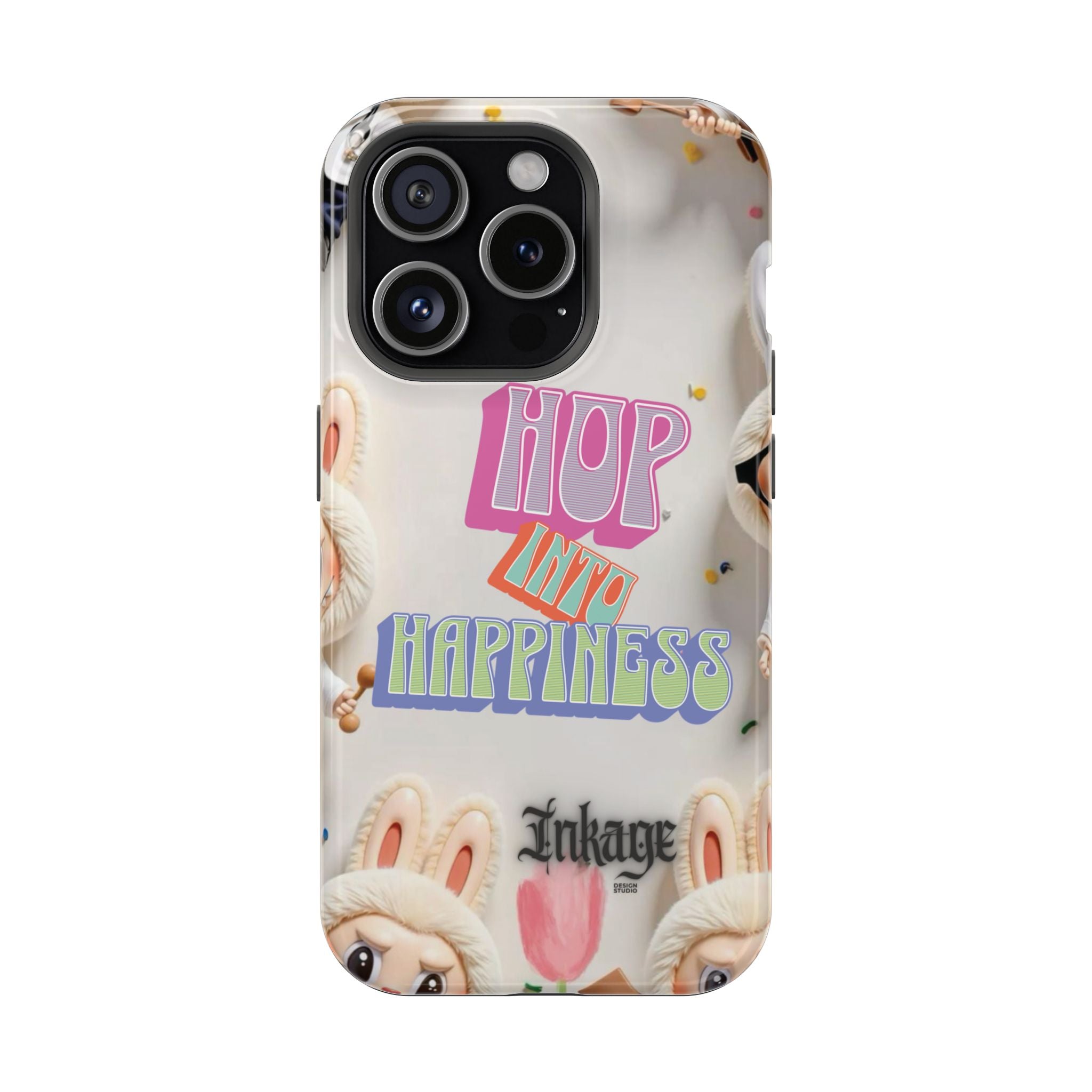 "Hop Into Happiness" Quote Magnetic Phone Case (Animation)