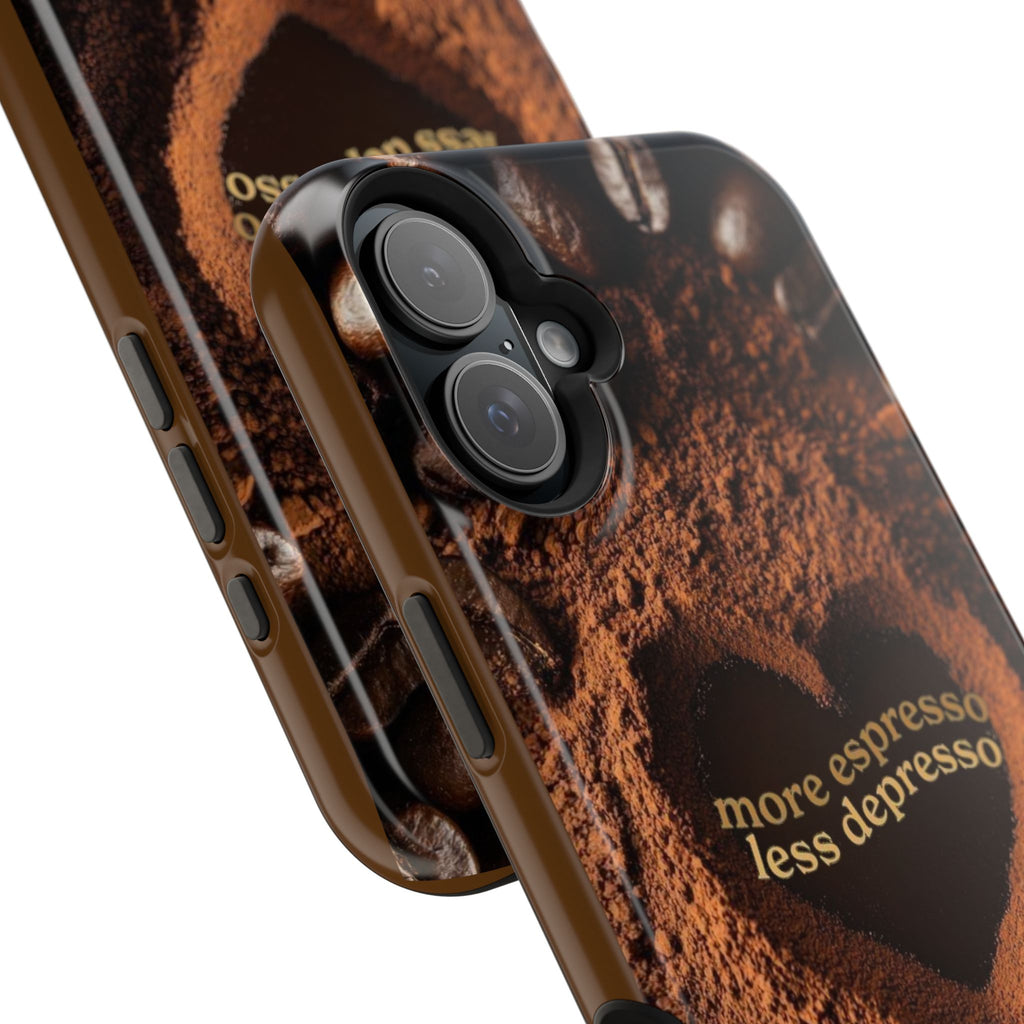 "More Espresso Less Depresso" Magnetic Phone Cases (Quote)