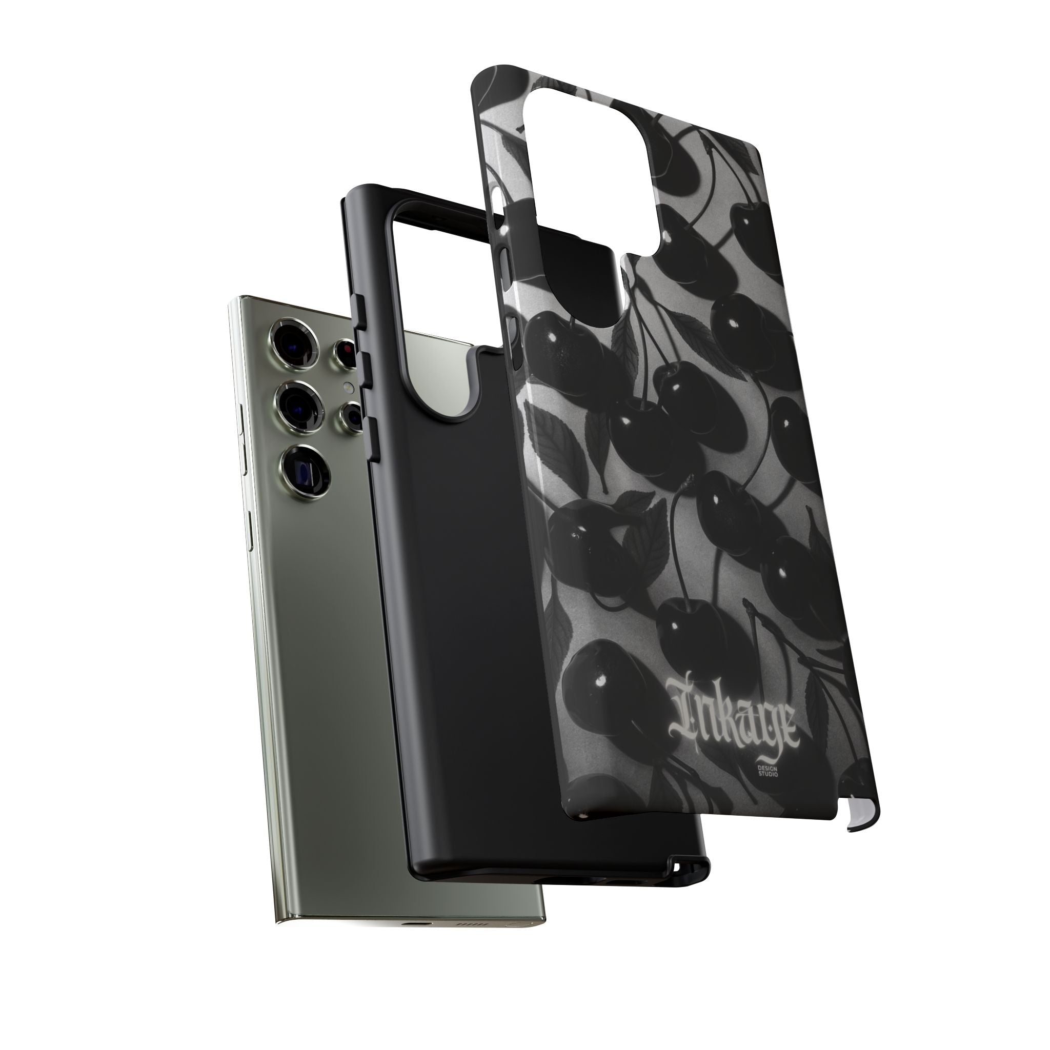 Black Cherry Print Tough Phone Cases (Minimal)