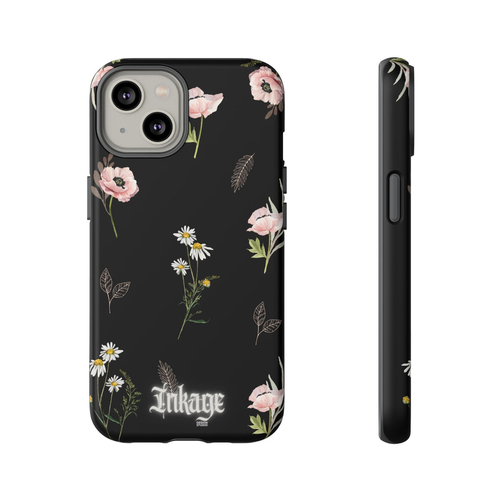 Elegant Black Floral Tough Phone Cases (Minimal)