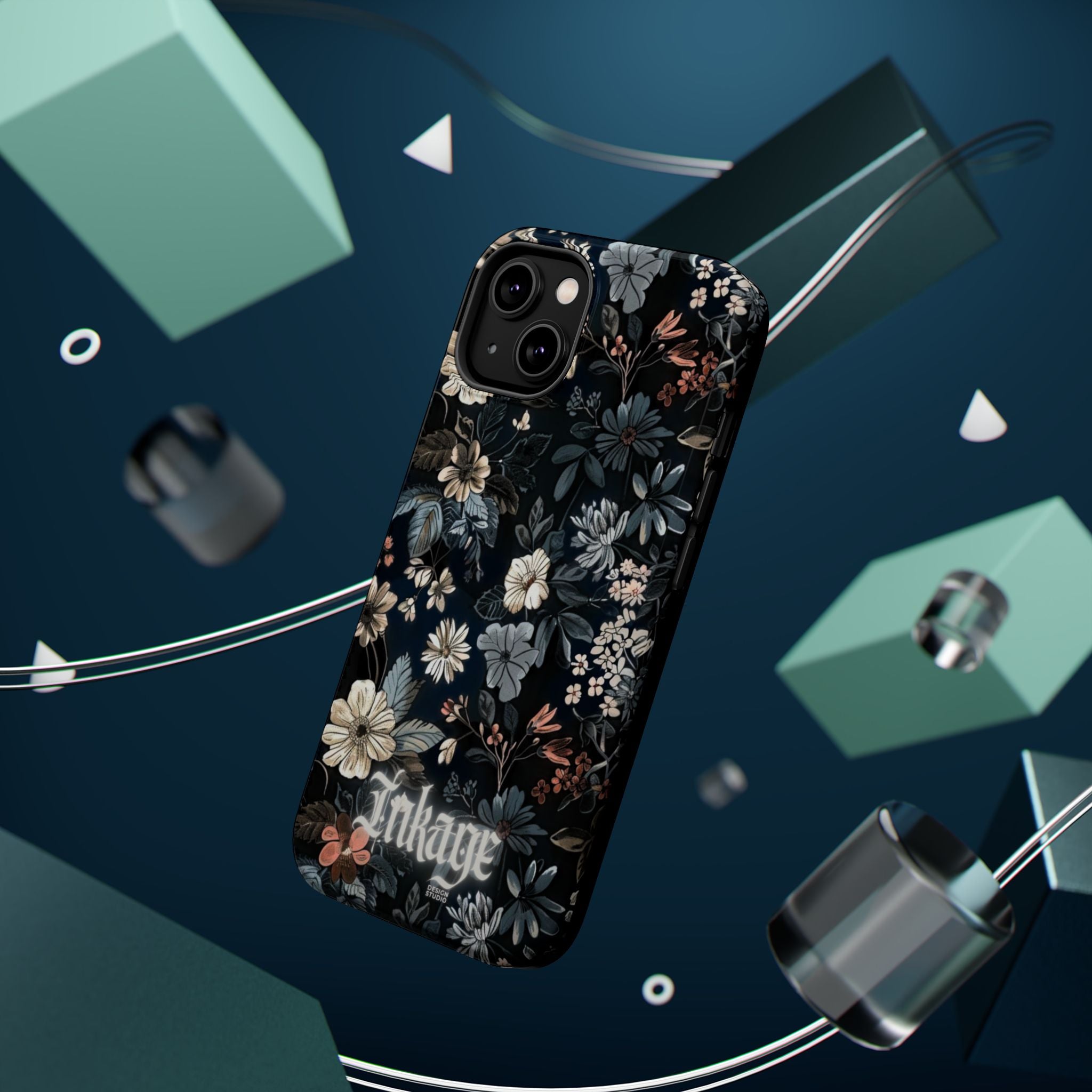 Black Florals Magnetic Phone Cases (Minimal)