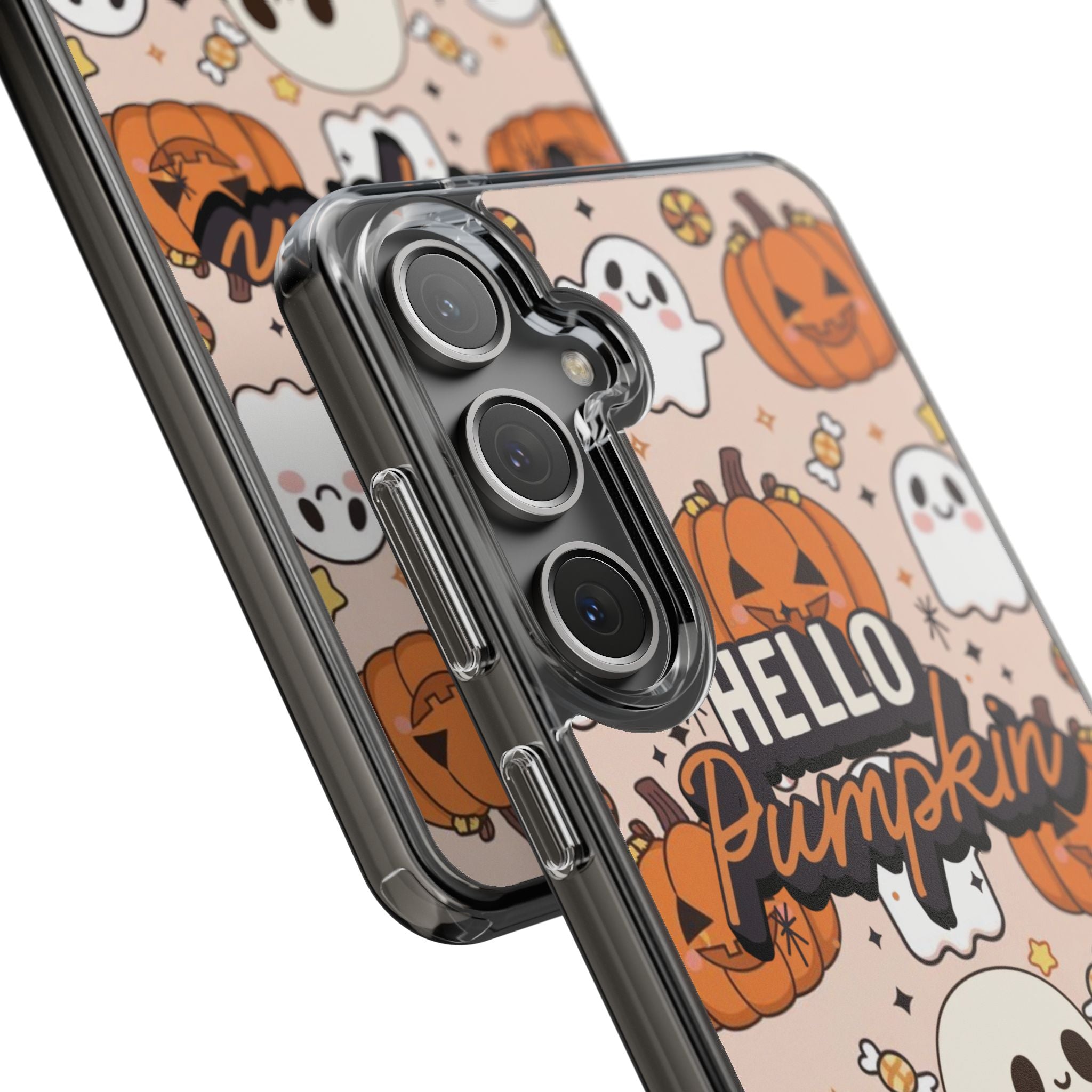 Cute Pumpkin Ghost Clear Impact Phone Case (Season)