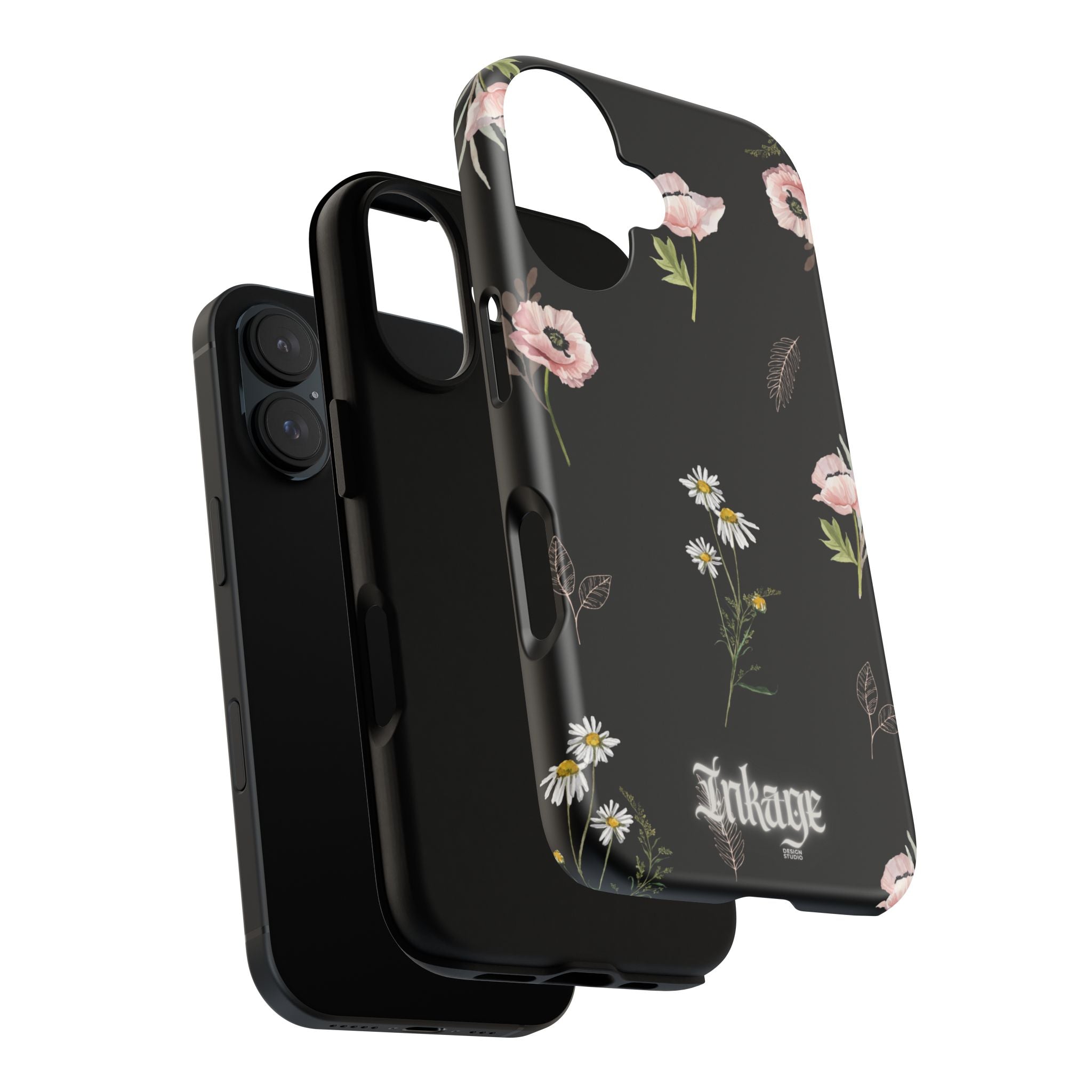 Elegant Black Florals Tough Phone Cases (Minimal)